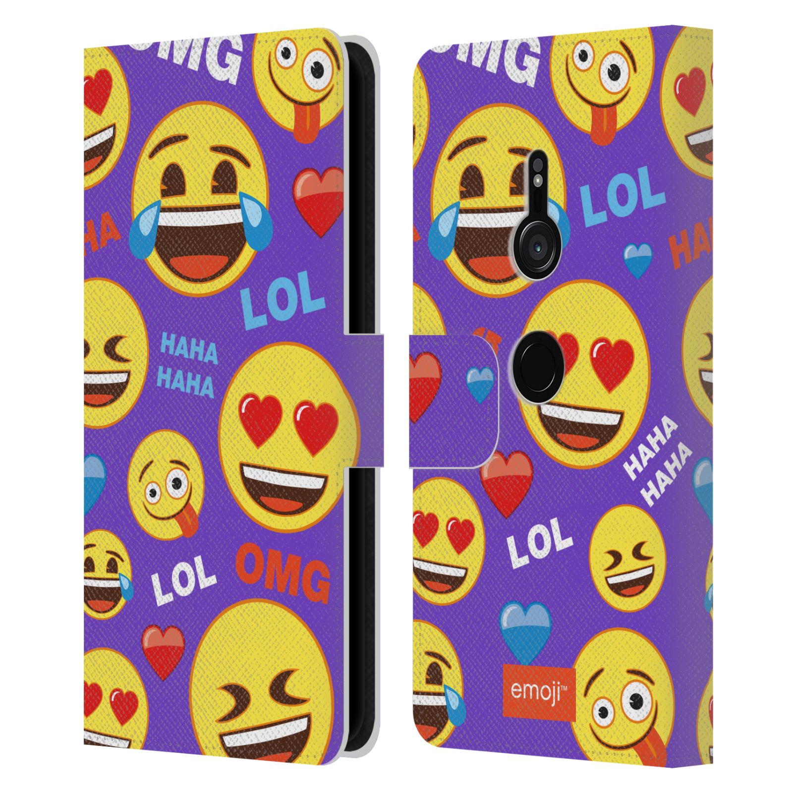 OFFICIAL emoji® FLAT LEATHER BOOK CASE FOR SONY PHONES 1 - Picture 10 of 14