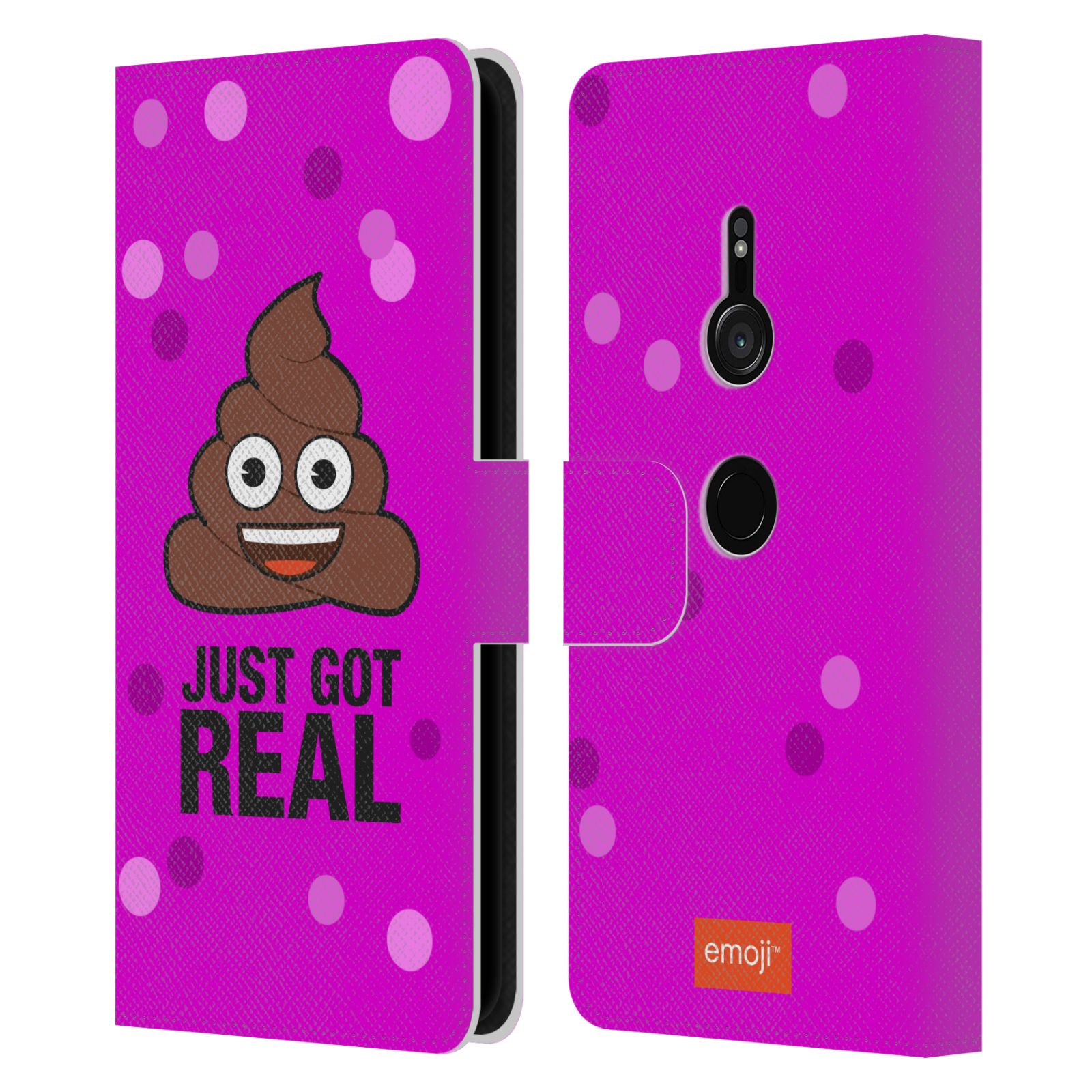 OFFICIAL emoji® FLAT LEATHER BOOK CASE FOR SONY PHONES 1 - Picture 11 of 14