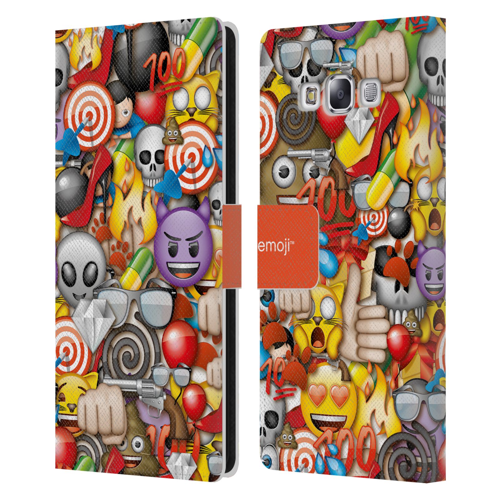 OFFICIAL emoji® FULL PATTERNS LEATHER BOOK WALLET CASE FOR SAMSUNG PHONES 3 - Picture 8 of 16