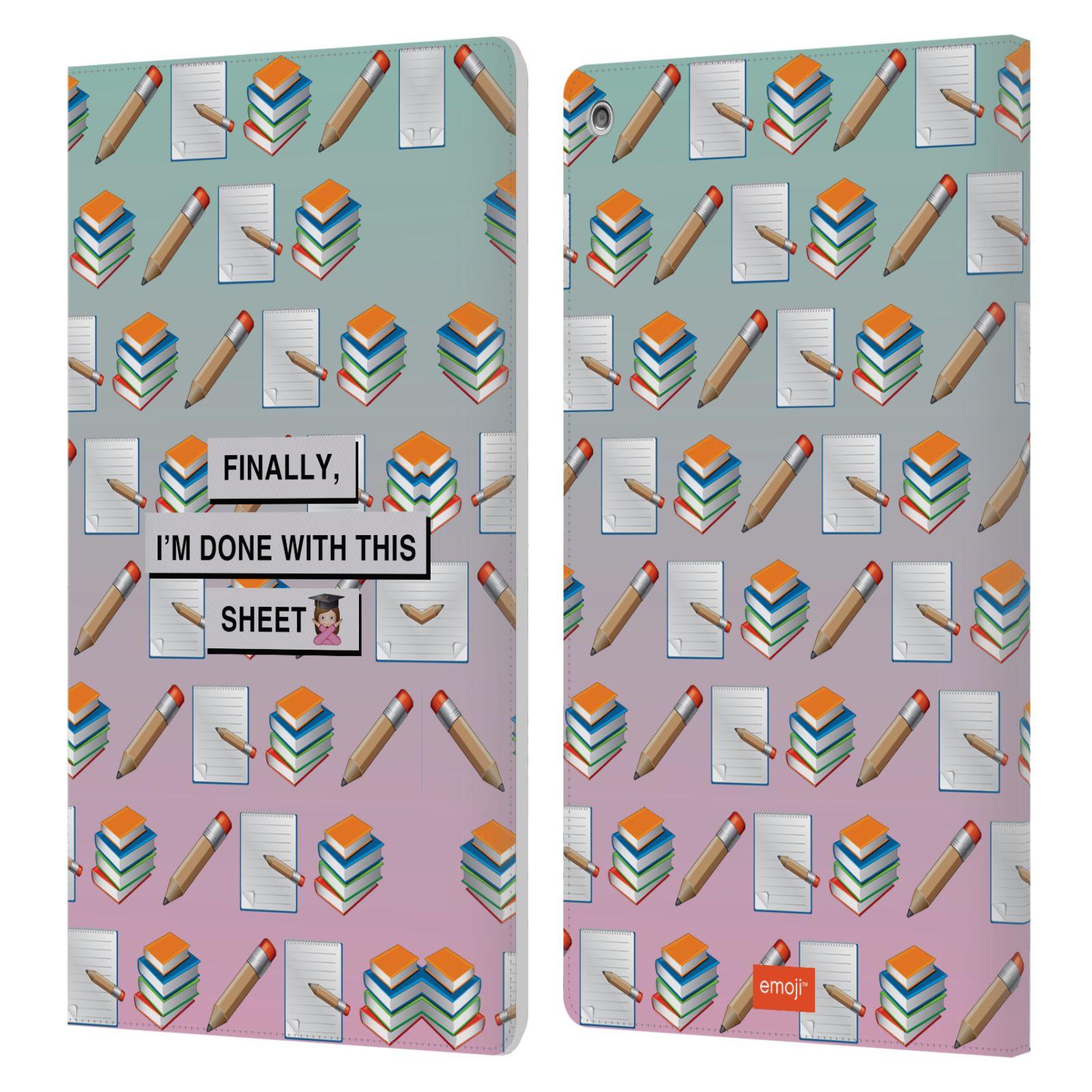 OFFICIAL emoji® GRADUATION LEATHER BOOK WALLET CASE COVER FOR AMAZON FIRE - Picture 10 of 11