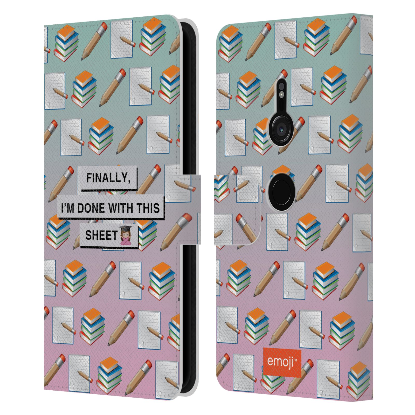 OFFICIAL emoji® GRADUATION LEATHER BOOK CASE FOR SONY PHONES 1 - Picture 10 of 11