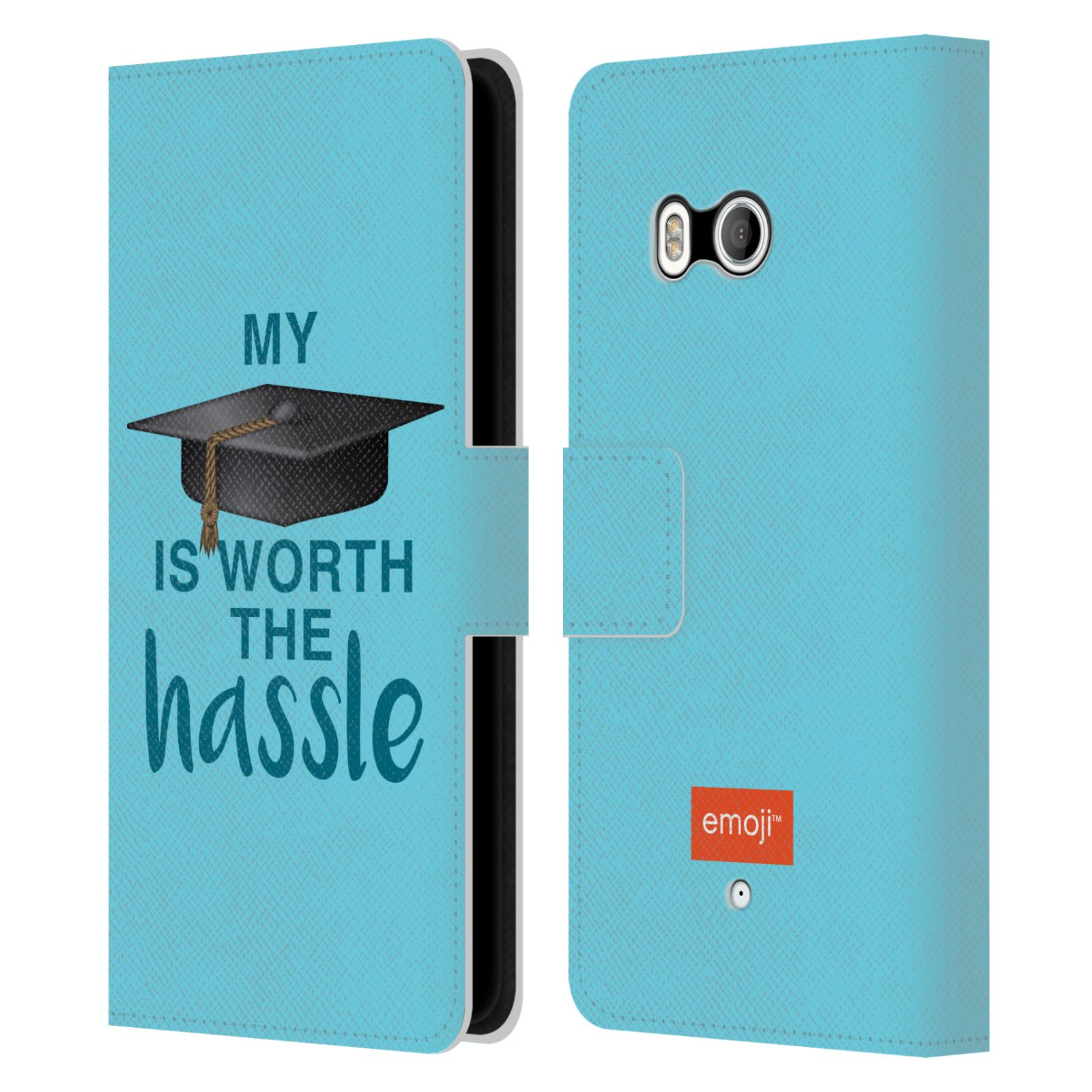 OFFICIAL emoji® GRADUATION LEATHER BOOK WALLET CASE FOR HTC PHONES 1 - Picture 7 of 7
