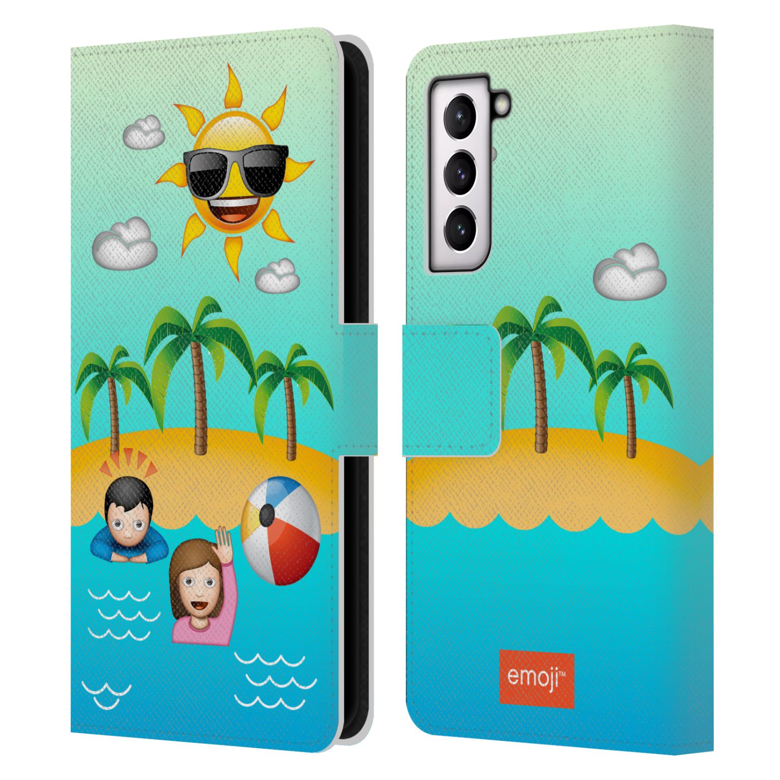 OFFICIAL emoji® HAPPY SUMMER LEATHER BOOK WALLET CASE COVER FOR SAMSUNG PHONES 4 - 第 7/16 張圖片
