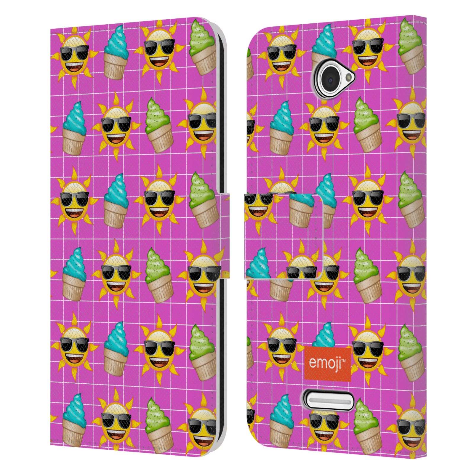 OFFICIAL EMOJI HAPPY SUMMER LEATHER BOOK WALLET CASE COVER FOR SONY PHONES 2 - Picture 9 of 16