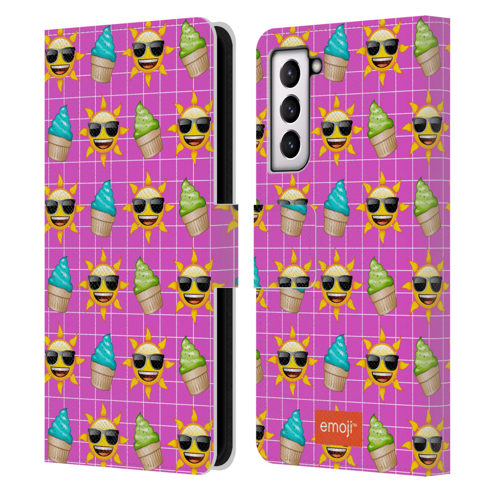OFFICIAL emoji® HAPPY SUMMER LEATHER BOOK WALLET CASE COVER FOR SAMSUNG PHONES 4 - 第 9/16 張圖片