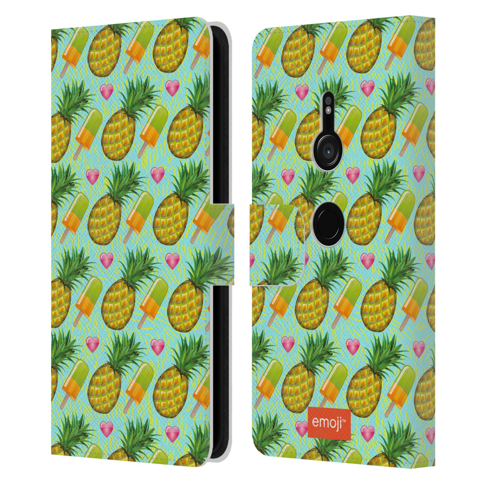 OFFICIAL emoji® HAPPY SUMMER LEATHER BOOK CASE FOR SONY PHONES 1 - Picture 11 of 16