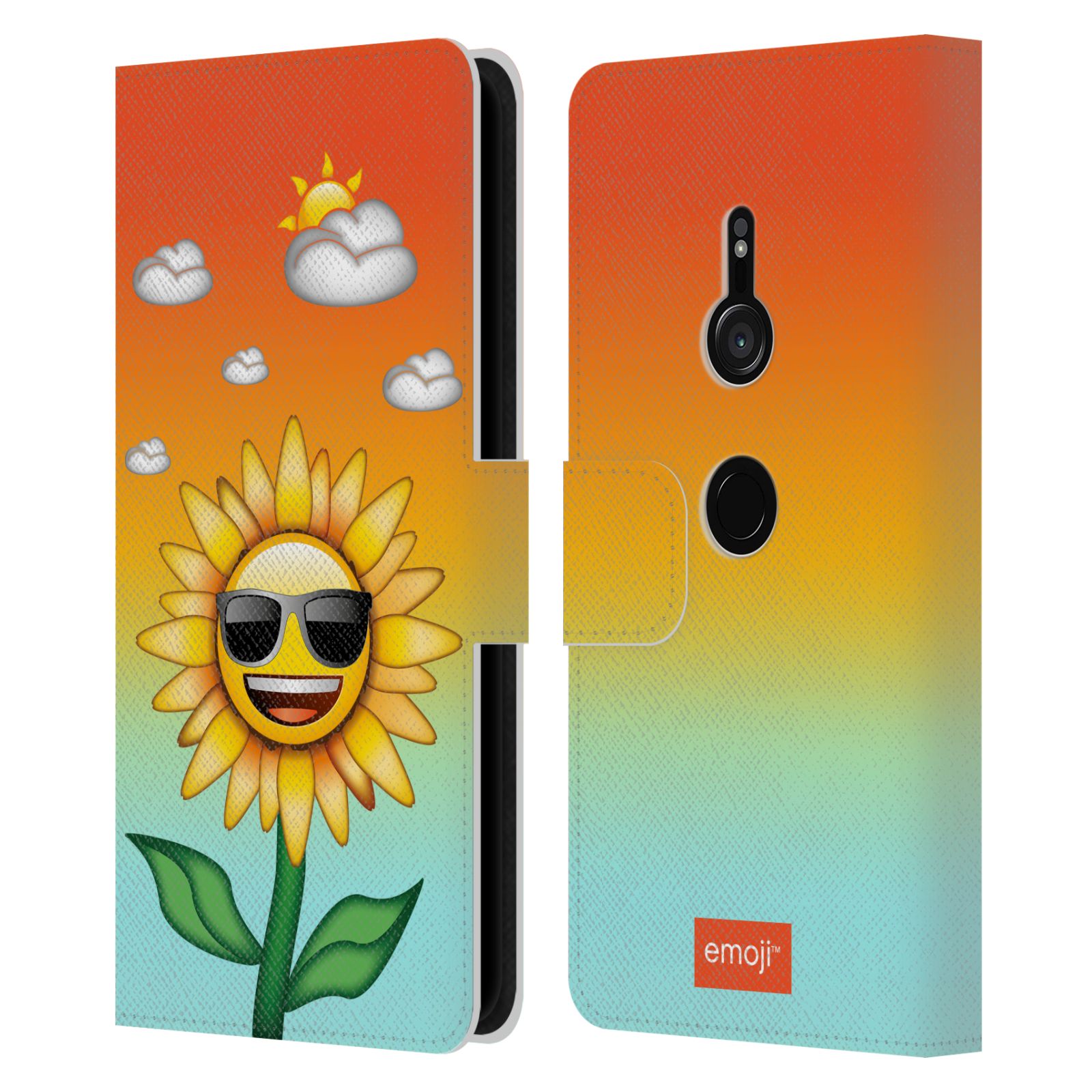 OFFICIAL emoji® HAPPY SUMMER LEATHER BOOK CASE FOR SONY PHONES 1 - Picture 14 of 16