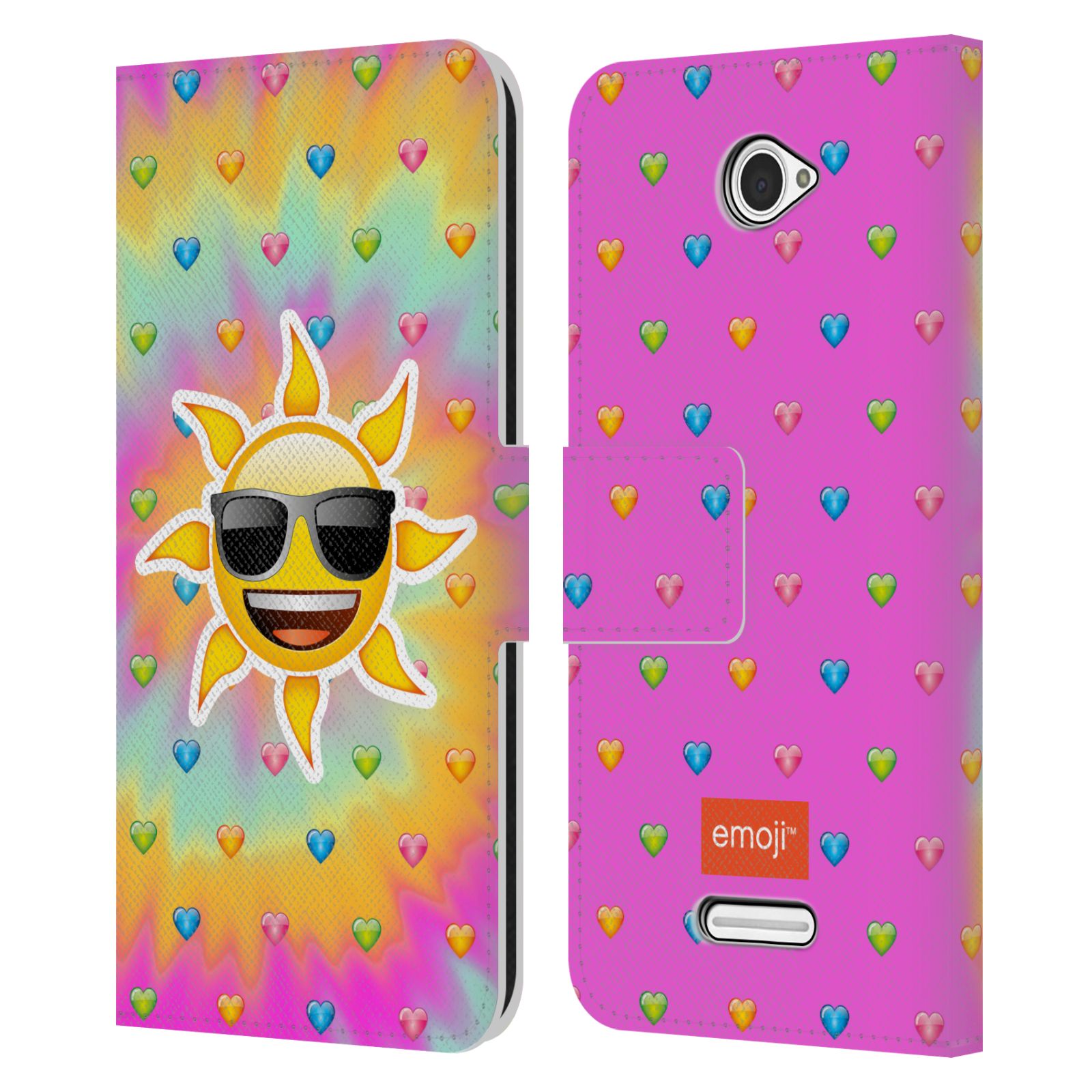 OFFICIAL EMOJI HAPPY SUMMER LEATHER BOOK WALLET CASE COVER FOR SONY PHONES 2 - Picture 13 of 16