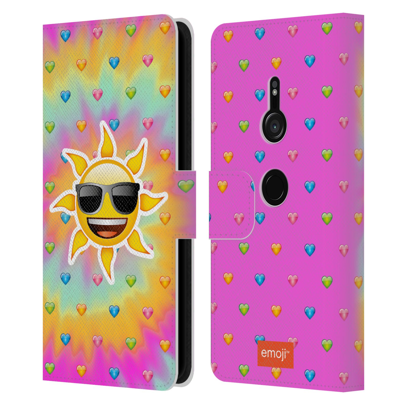 OFFICIAL emoji® HAPPY SUMMER LEATHER BOOK CASE FOR SONY PHONES 1 - Picture 13 of 16