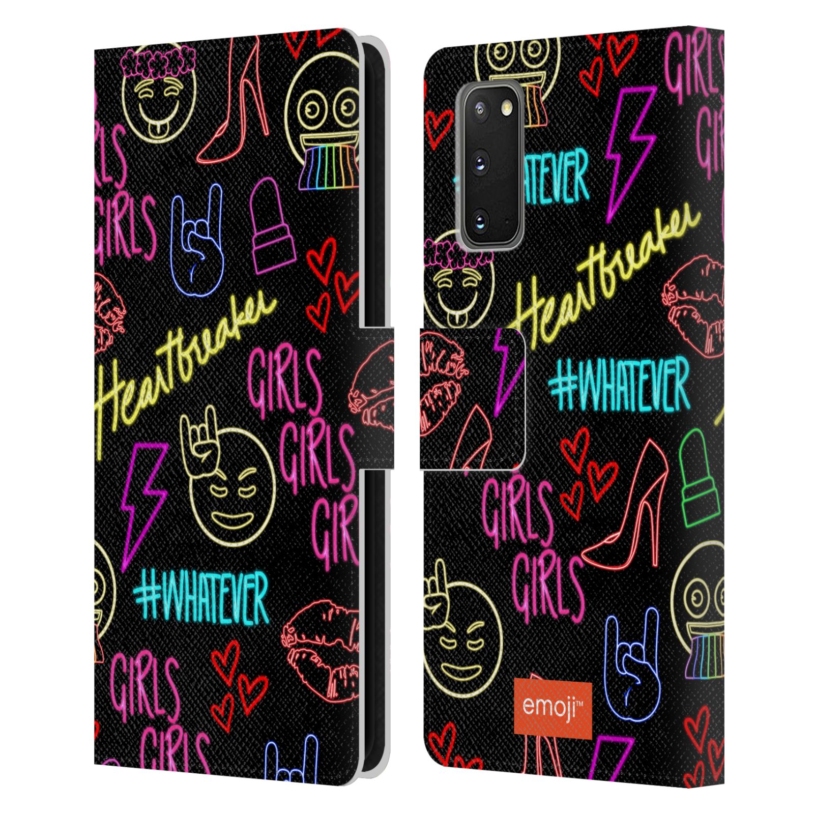 OFFICIAL emoji® NEON LEATHER BOOK WALLET CASE COVER FOR SAMSUNG PHONES 2 - Picture 8 of 9