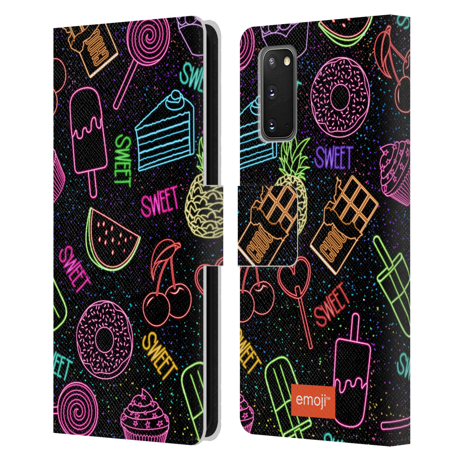 OFFICIAL emoji® NEON LEATHER BOOK WALLET CASE COVER FOR SAMSUNG PHONES 2 - Picture 9 of 9