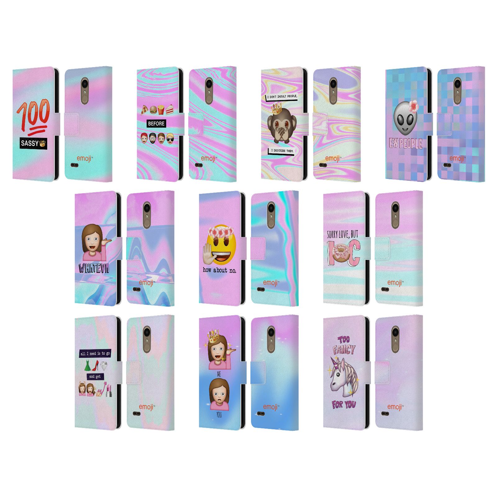 Ufficiale Emoji So Sassy Cover A Portafoglio In Pelle Per Lg Telefoni 1 Ebay