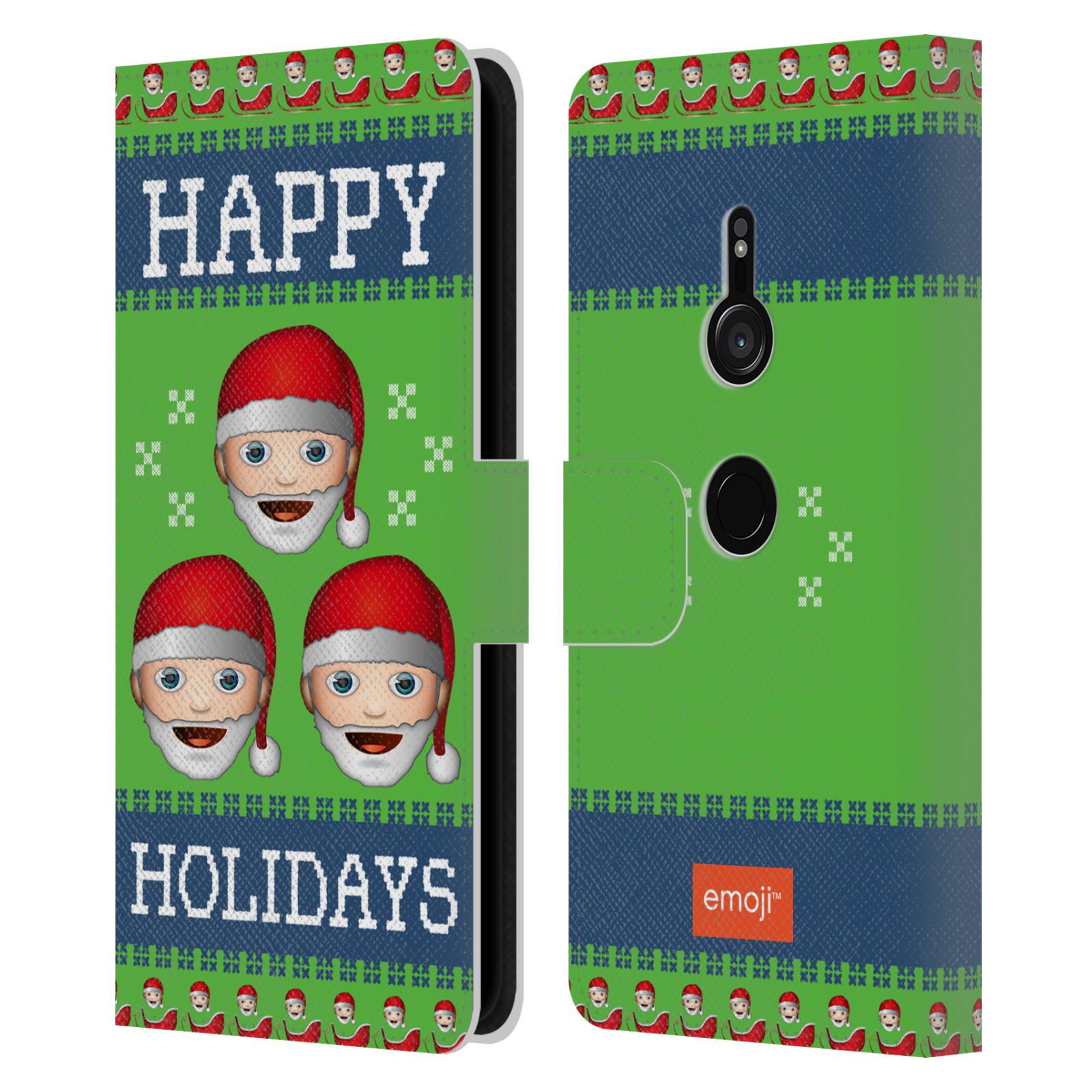 OFFICIAL emoji® UGLY CHRISTMAS LEATHER BOOK CASE FOR SONY PHONES 1 - Picture 14 of 16