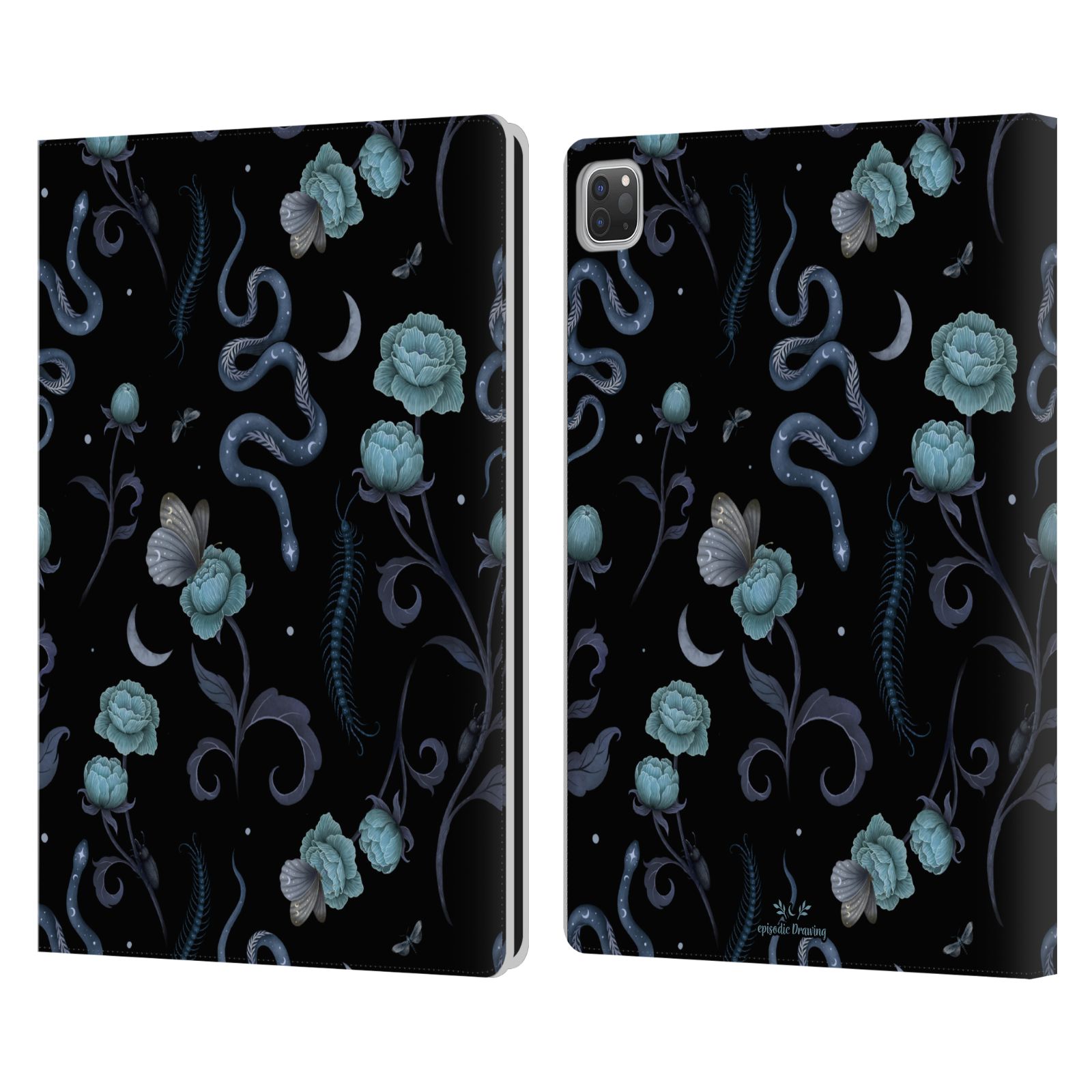 OFFICIAL EPISODIC DRAWING FLORALS & SERPENTS LEATHER BOOK CASE FOR APPLE iPAD - Picture 7 of 16
