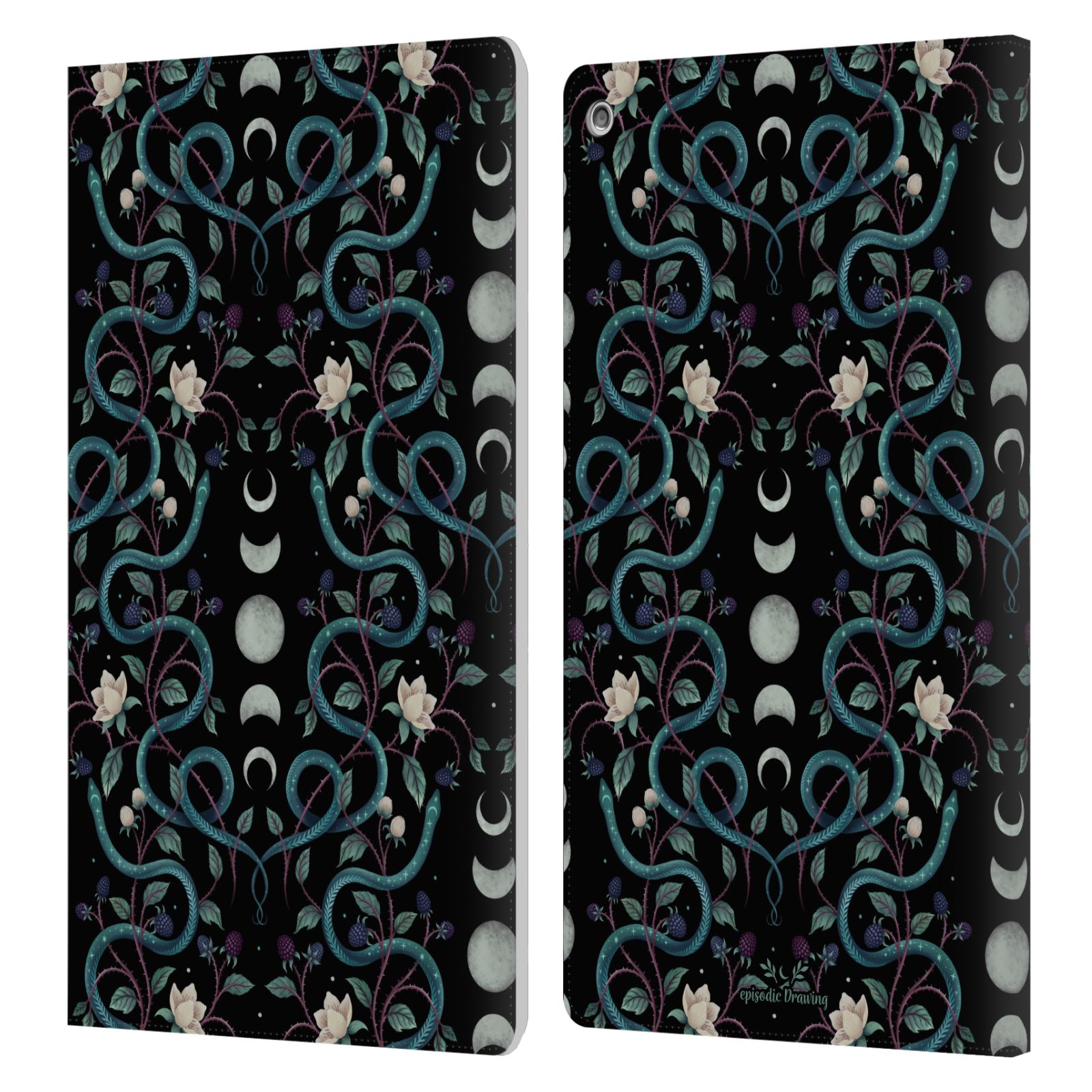 OFFICIAL EPISODIC DRAWING FLORALS & SERPENTS LEATHER BOOK CASE FOR AMAZON FIRE - Picture 9 of 16