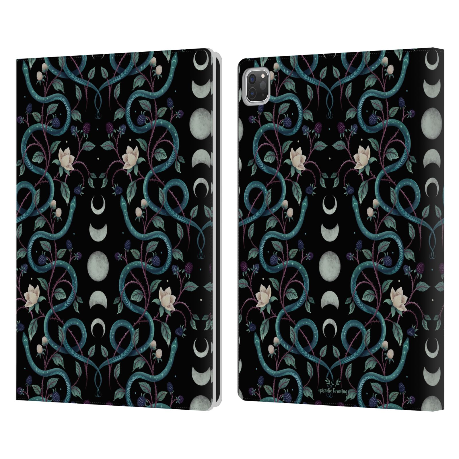 OFFICIAL EPISODIC DRAWING FLORALS & SERPENTS LEATHER BOOK CASE FOR APPLE iPAD - Picture 9 of 16