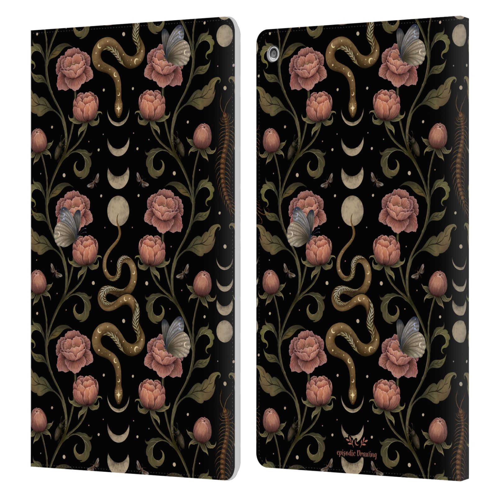 OFFICIAL EPISODIC DRAWING FLORALS & SERPENTS LEATHER BOOK CASE FOR AMAZON FIRE - Picture 14 of 16