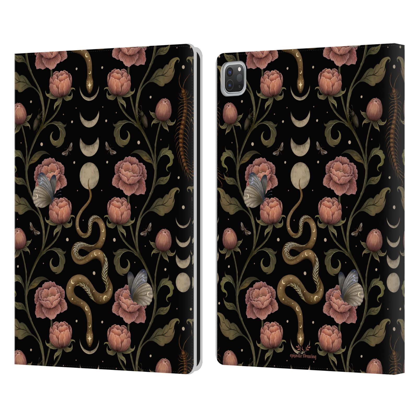 OFFICIAL EPISODIC DRAWING FLORALS & SERPENTS LEATHER BOOK CASE FOR APPLE iPAD - Picture 14 of 16