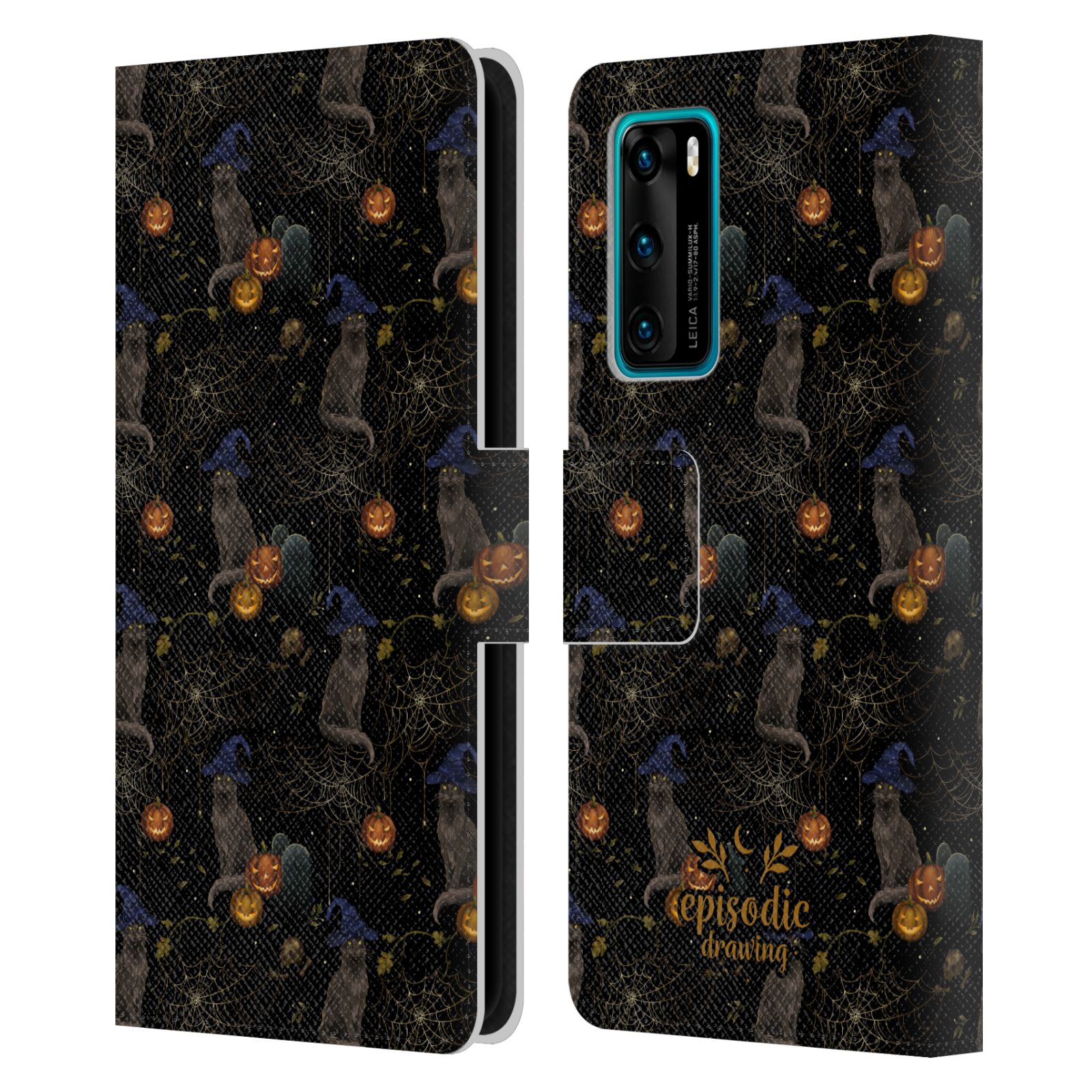OFFICIAL EPISODIC DRAWING SPOOKY PATTERNS LEATHER BOOK CASE FOR HUAWEI PHONES - 第 10/11 張圖片