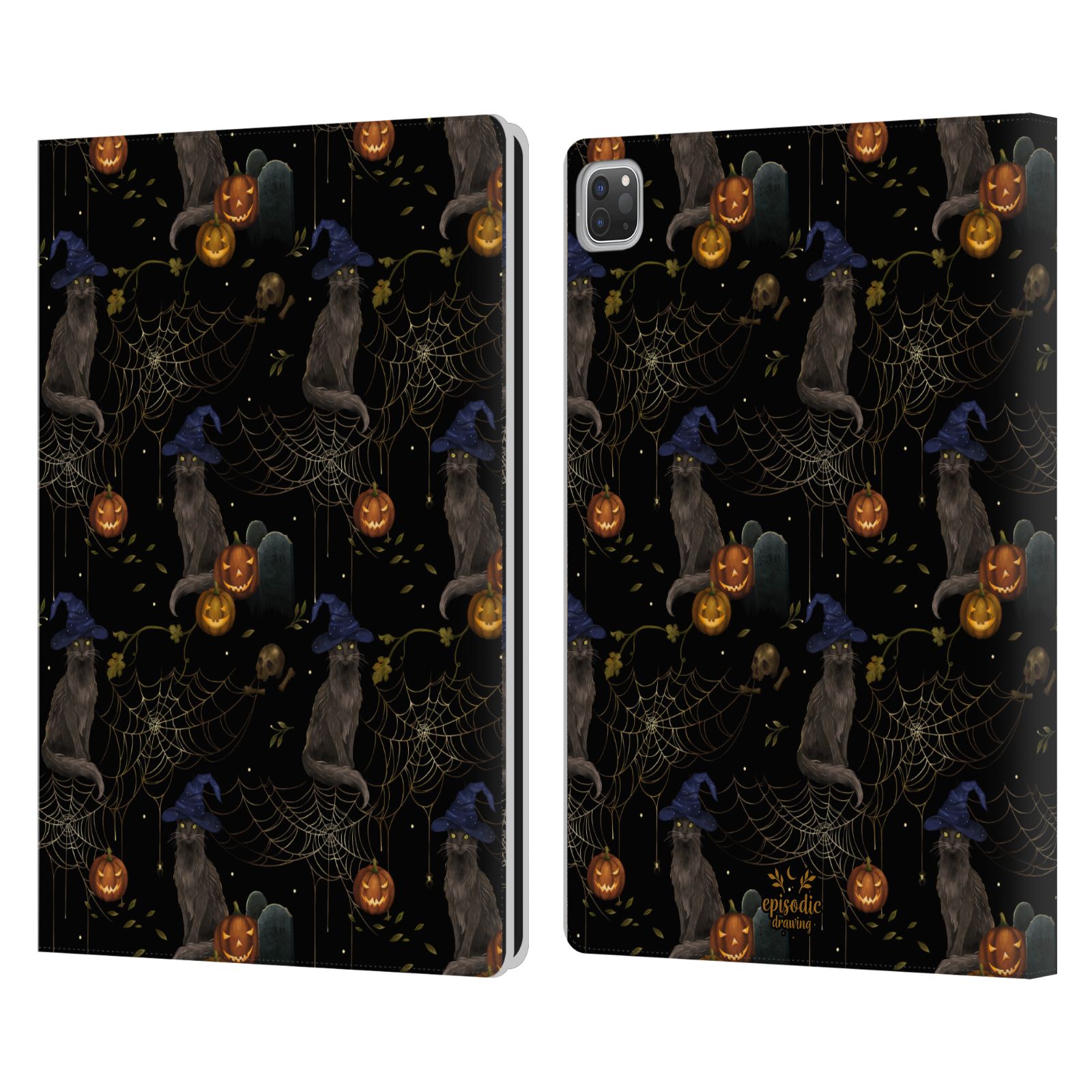 OFFICIAL EPISODIC DRAWING SPOOKY PATTERNS LEATHER BOOK CASE FOR APPLE iPAD - Picture 10 of 16
