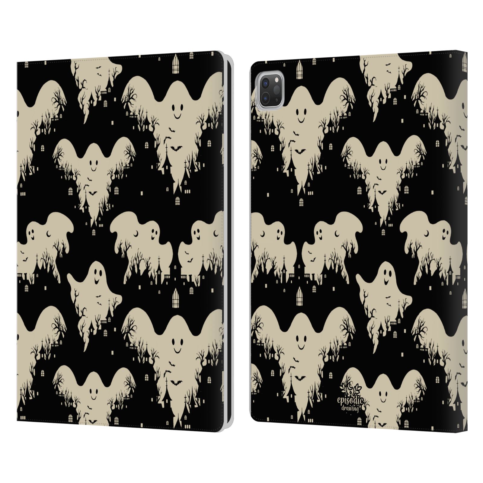 OFFICIAL EPISODIC DRAWING SPOOKY PATTERNS LEATHER BOOK CASE FOR APPLE iPAD - Picture 12 of 16