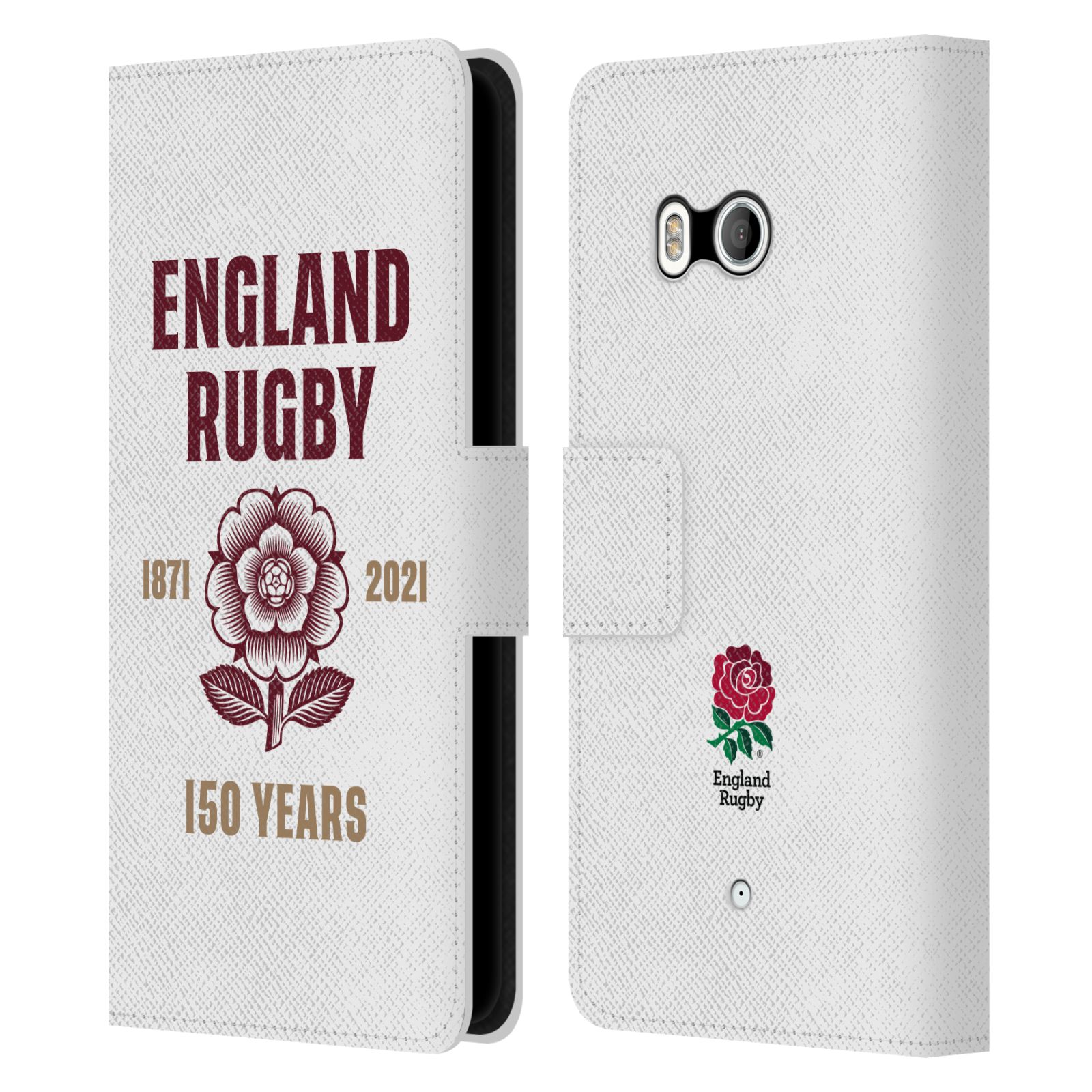 ENGLAND RUGBY UNION 150TH ANNIVERSARY LEATHER BOOK CASE FOR HTC PHONES 1 - Picture 7 of 7