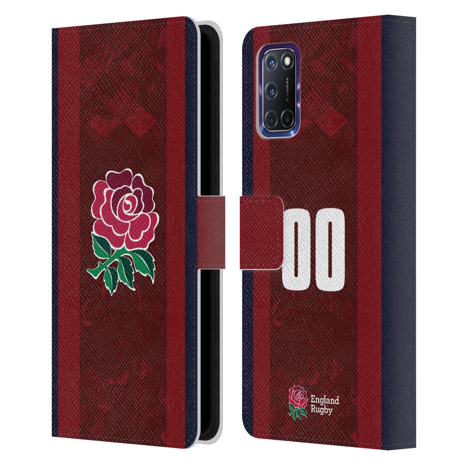 PERSONALISED ENGLAND RUGBY UNION 2024/25 KIT LEATHER BOOK CASE FOR OPPO PHONES - 第 7/8 張圖片