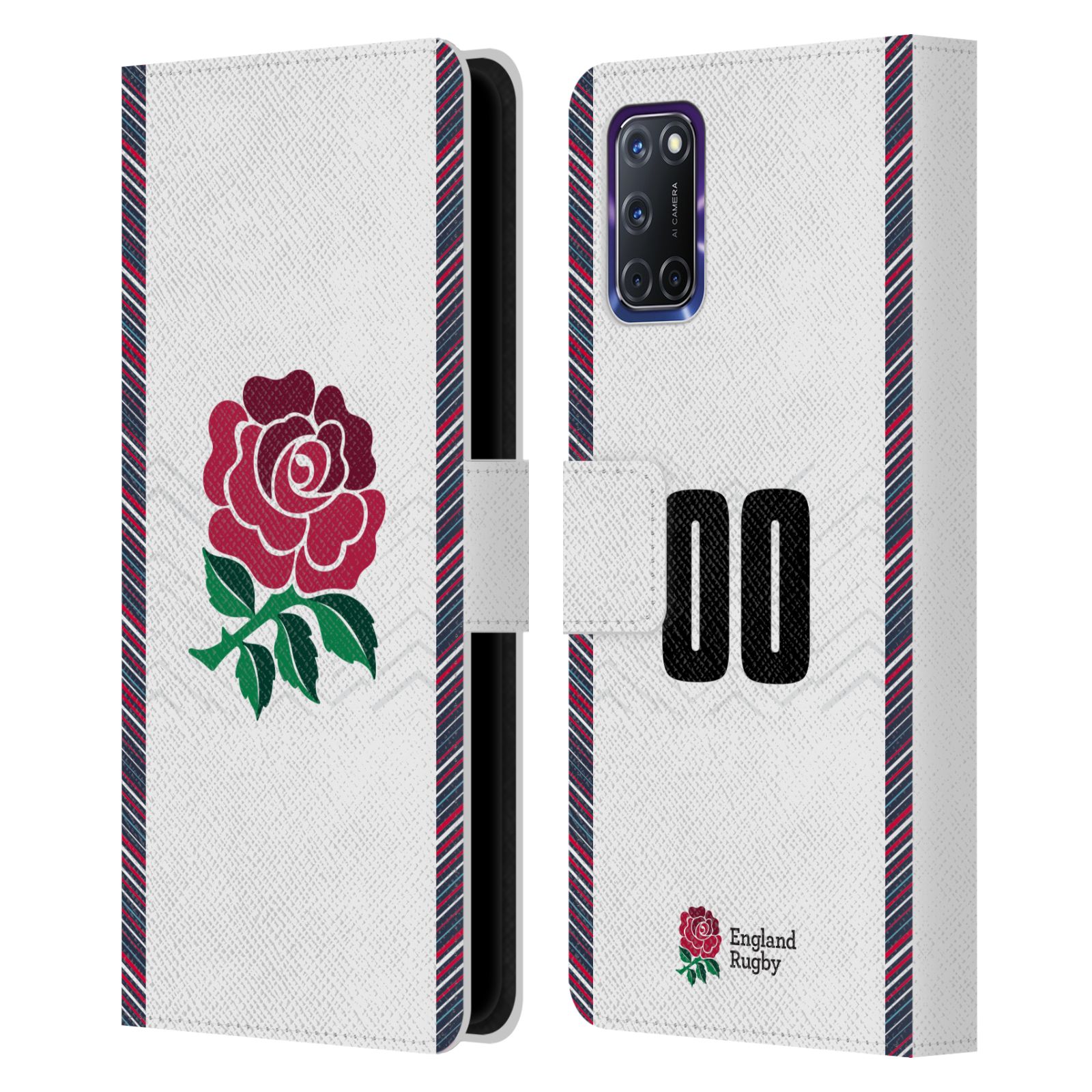 PERSONALISED ENGLAND RUGBY UNION 2024/25 KIT LEATHER BOOK CASE FOR OPPO PHONES - 第 8/8 張圖片