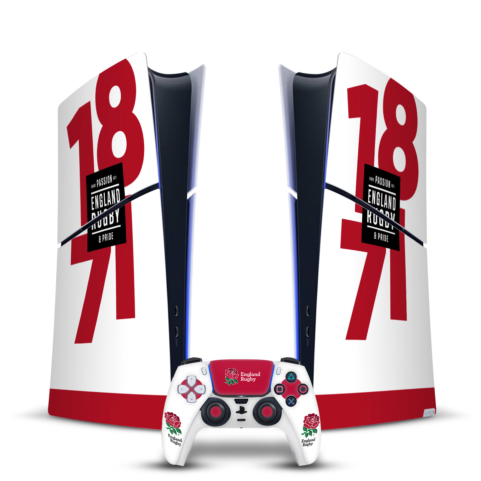 ENGLAND RUGBY UNION LOGO ART SKIN PS5 SLIM DIGITAL EDITION CONSOLE & CONTROLLER