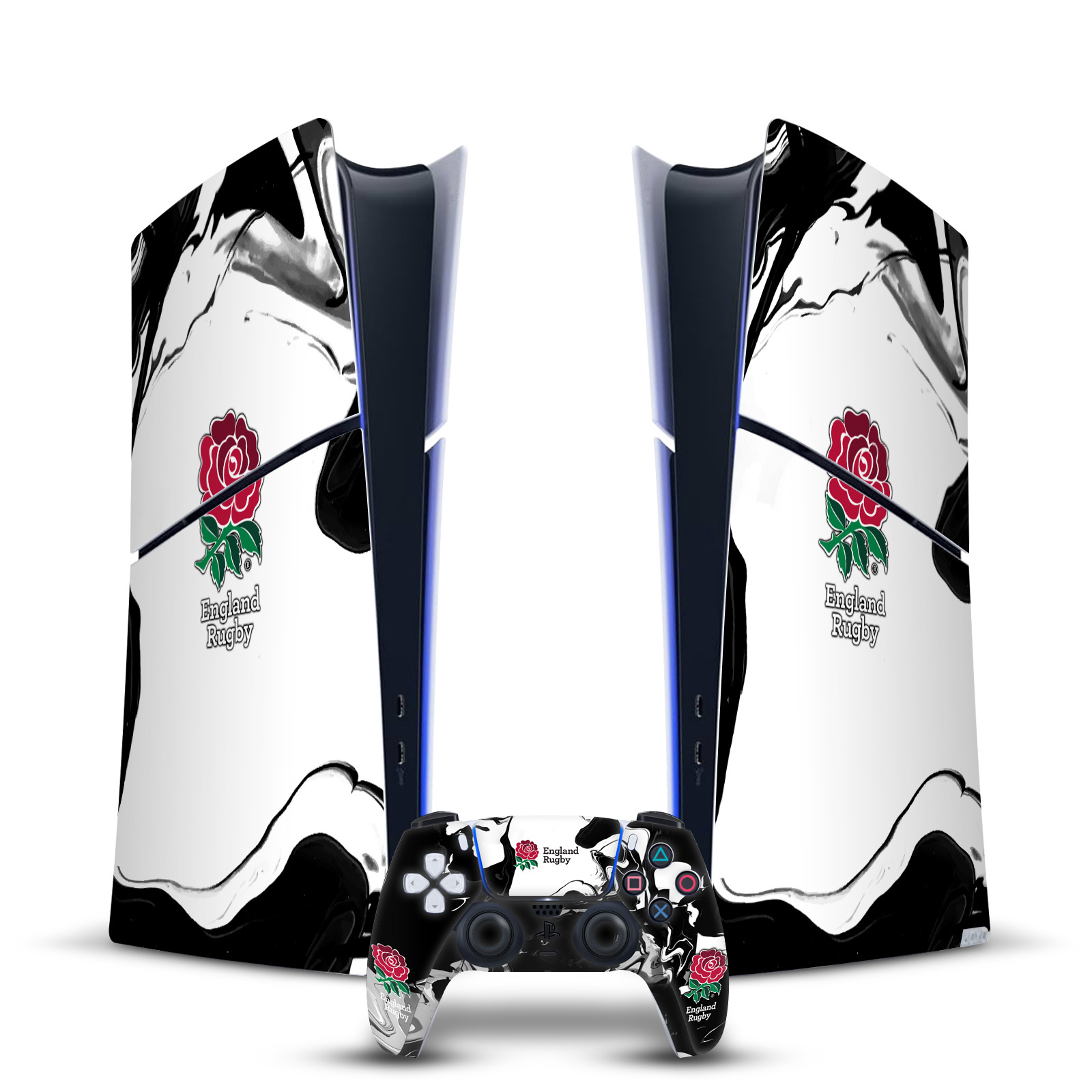 ENGLAND RUGBY UNION LOGO ART SKIN PS5 SLIM DIGITAL EDITION CONSOLE & CONTROLLER