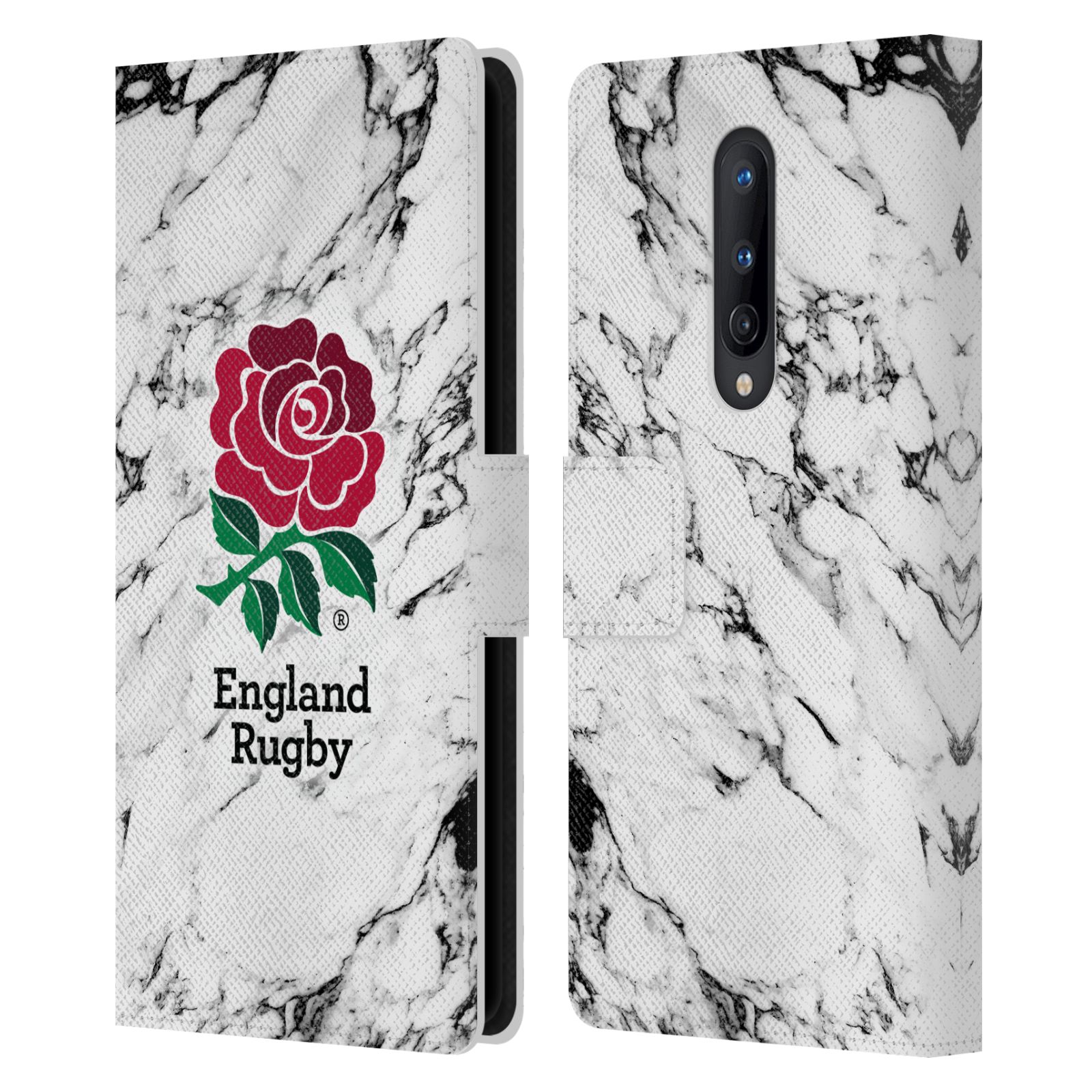 OFFICIAL ENGLAND RUGBY UNION MARBLE LEATHER BOOK CASE FOR BLACKBERRY ONEPLUS - Picture 9 of 9