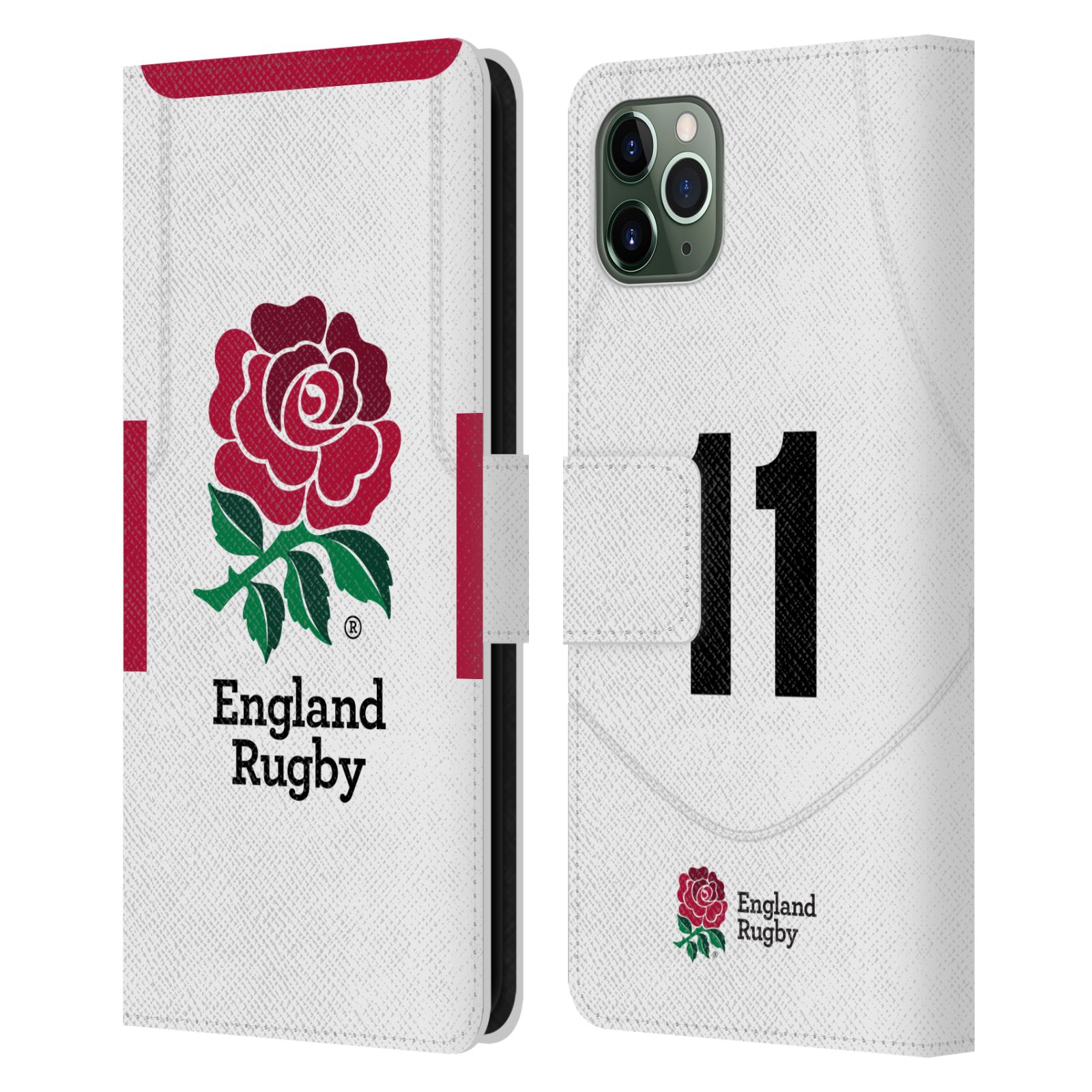 ENGLAND RUGBY UNION 2020/21 PLAYERS HOME KIT LEATHER BOOK CASE FOR APPLE iPHONE - Picture 17 of 19