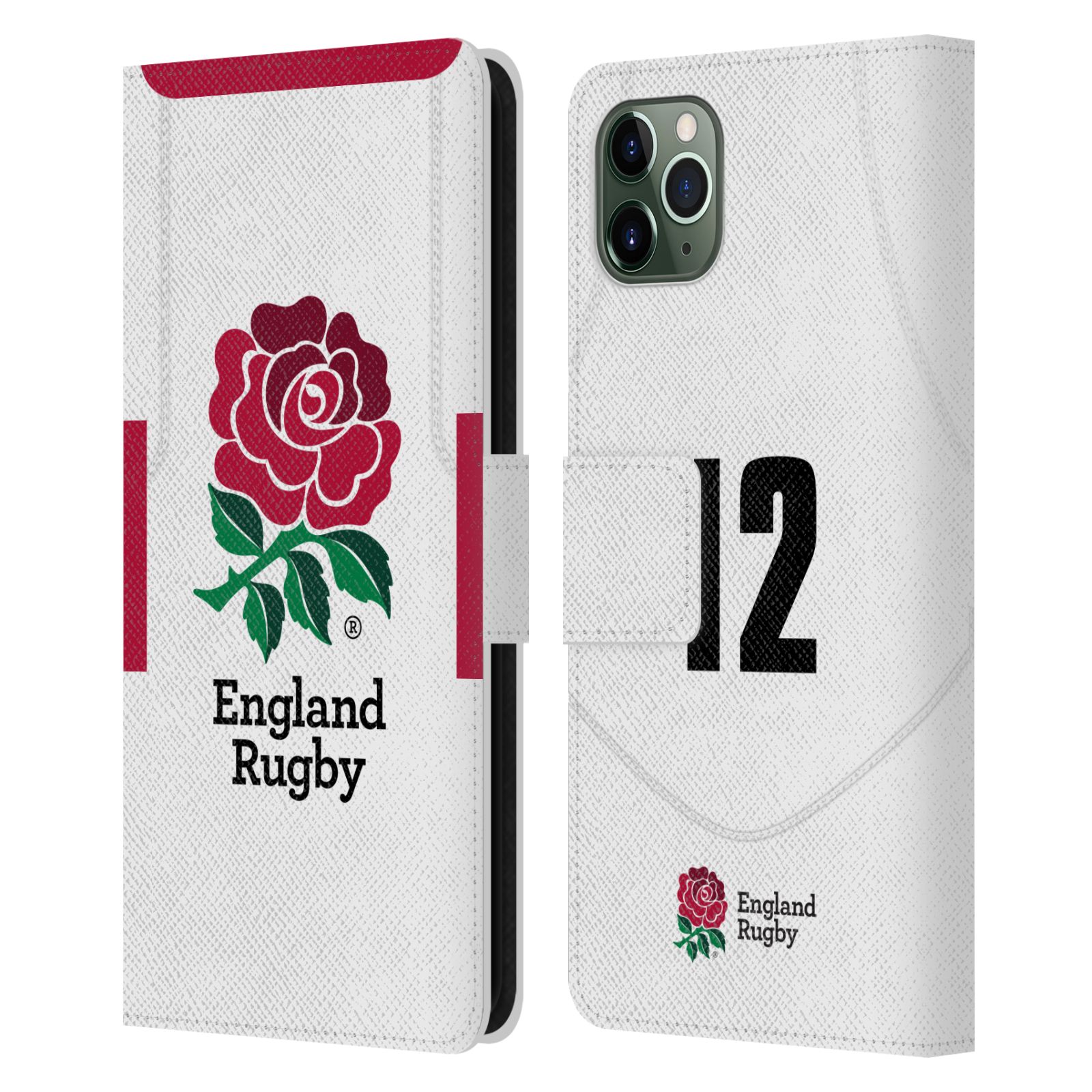 ENGLAND RUGBY UNION 2020/21 PLAYERS HOME KIT LEATHER BOOK CASE FOR APPLE iPHONE - Picture 18 of 19