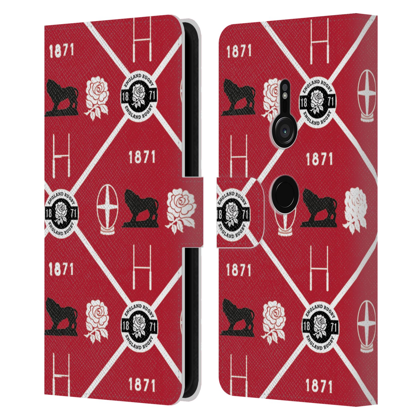 FUNDA BILLETERA OFICIAL INGLAND RUGBY UNION ROJO CUERO ROSA LIBRO PARA TELÉFONOS SONY 1 - Imagen 13 de 14