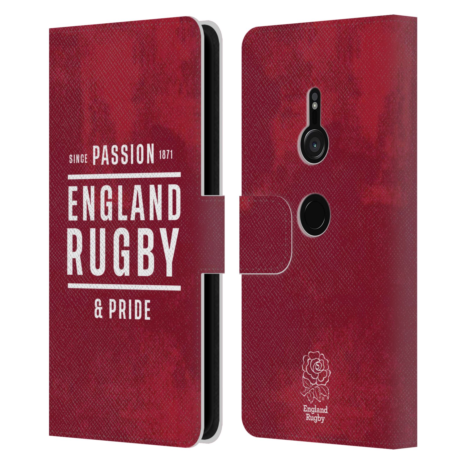 FUNDA BILLETERA OFICIAL INGLAND RUGBY UNION ROJO CUERO ROSA LIBRO PARA TELÉFONOS SONY 1 - Imagen 12 de 14