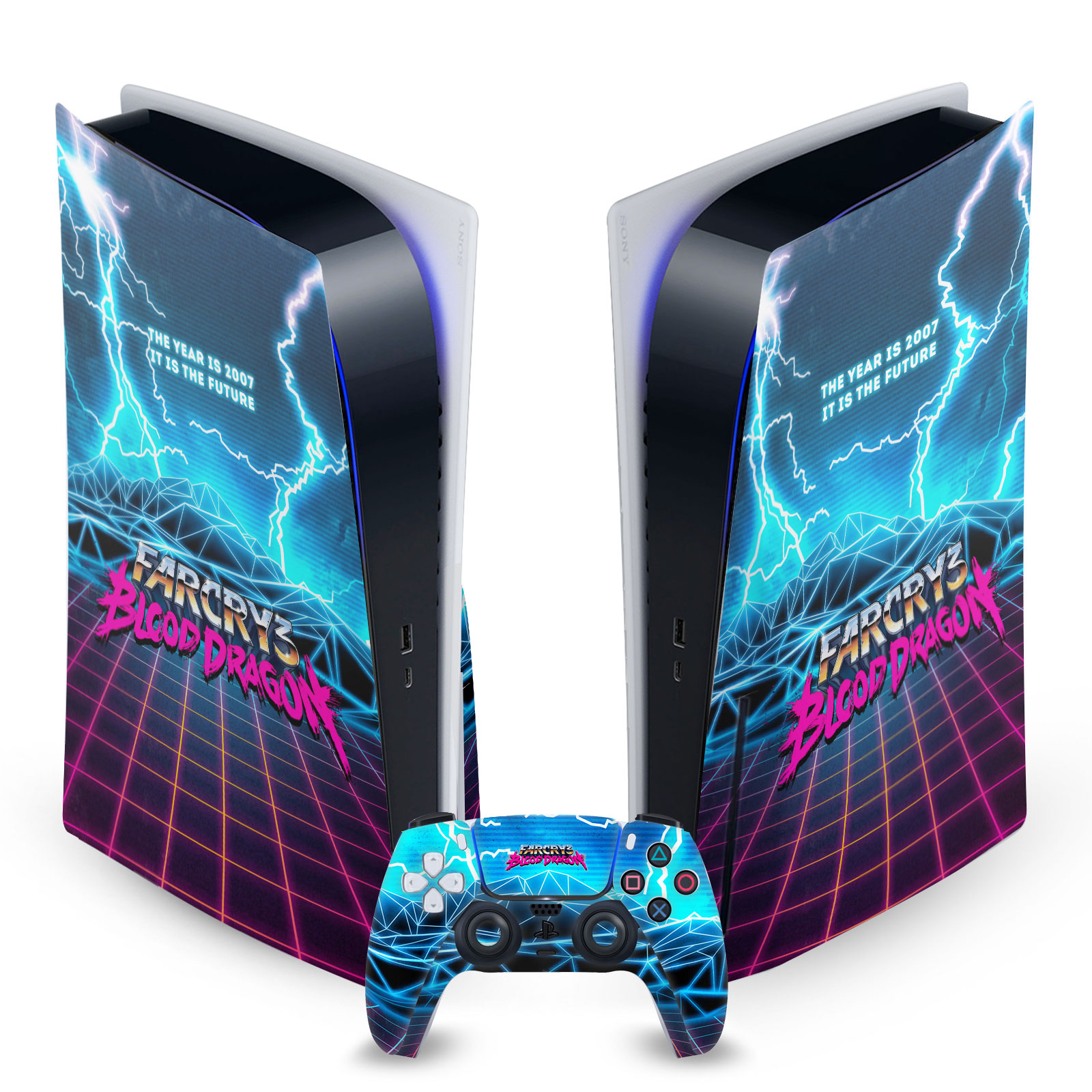 FAR CRY 3 BLOOD DRAGON KEY ART VINYL SKIN DECAL FOR SONY PS5 DISC EDITION BUNDLE