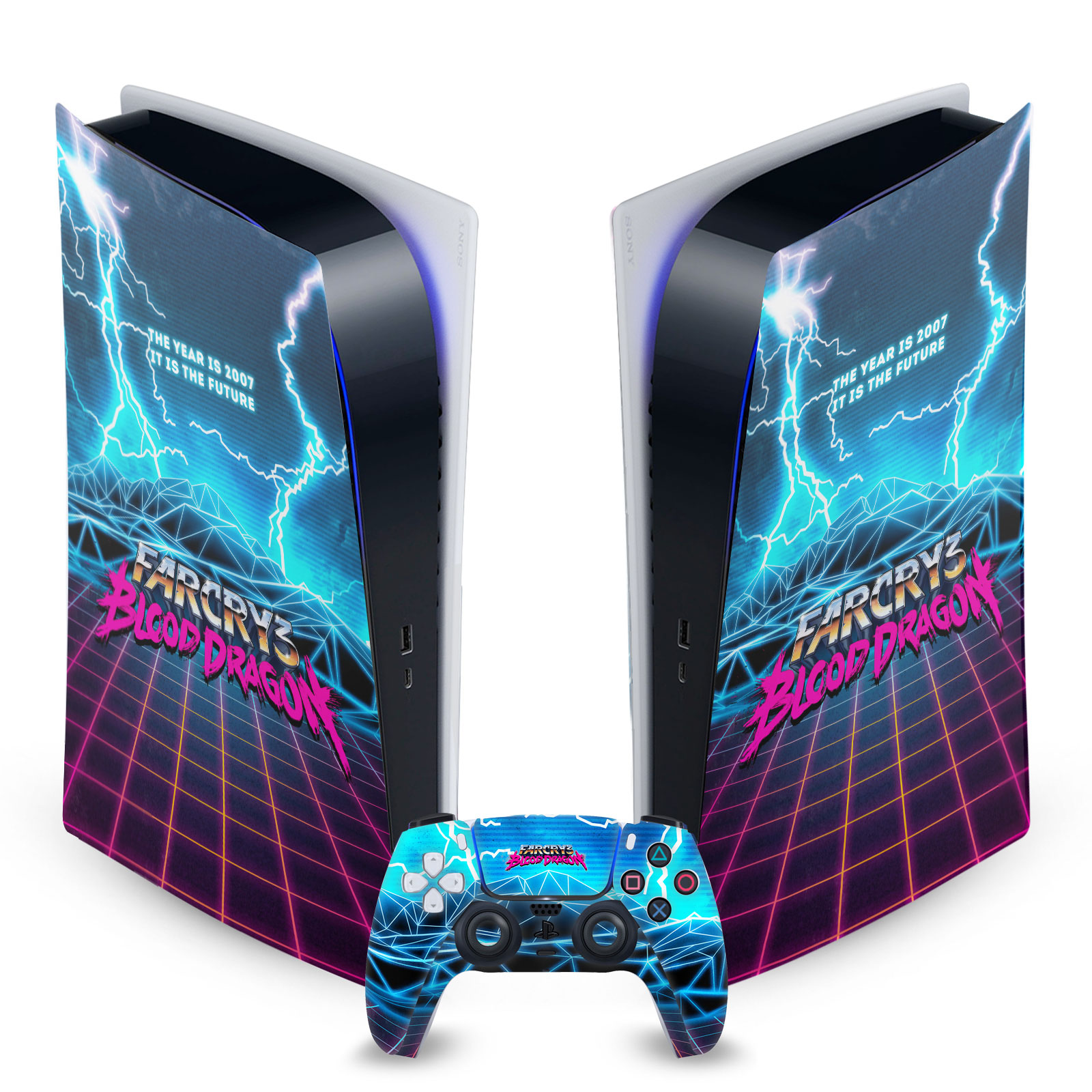 FAR CRY 3 BLOOD DRAGON KEY ART VINYL SKIN FOR SONY PS5 DIGITAL EDITION BUNDLE