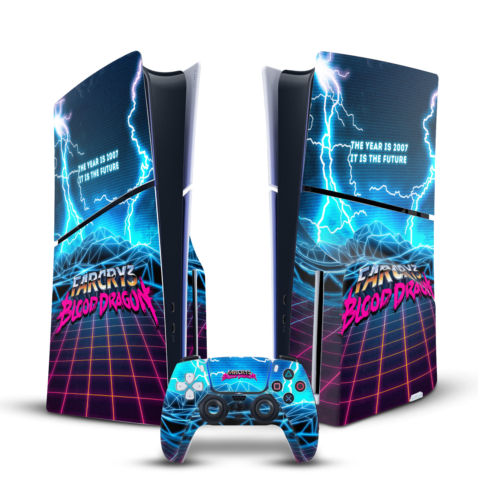 FAR CRY 3 BLOOD DRAGON KEY ART VINYL SKIN FOR PS5 SLIM DISC EDITION BUNDLE