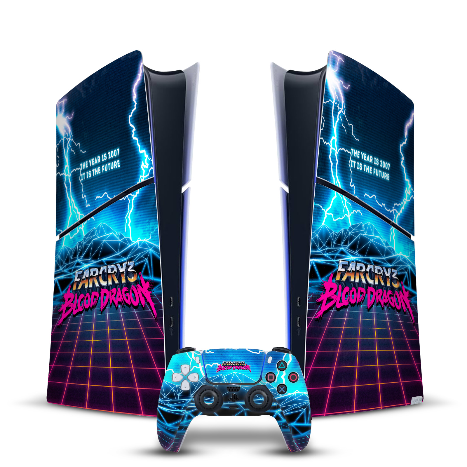 FAR CRY 3 BLOOD DRAGON KEY ART VINYL SKIN FOR PS5 SLIM DIGITAL EDITION BUNDLE