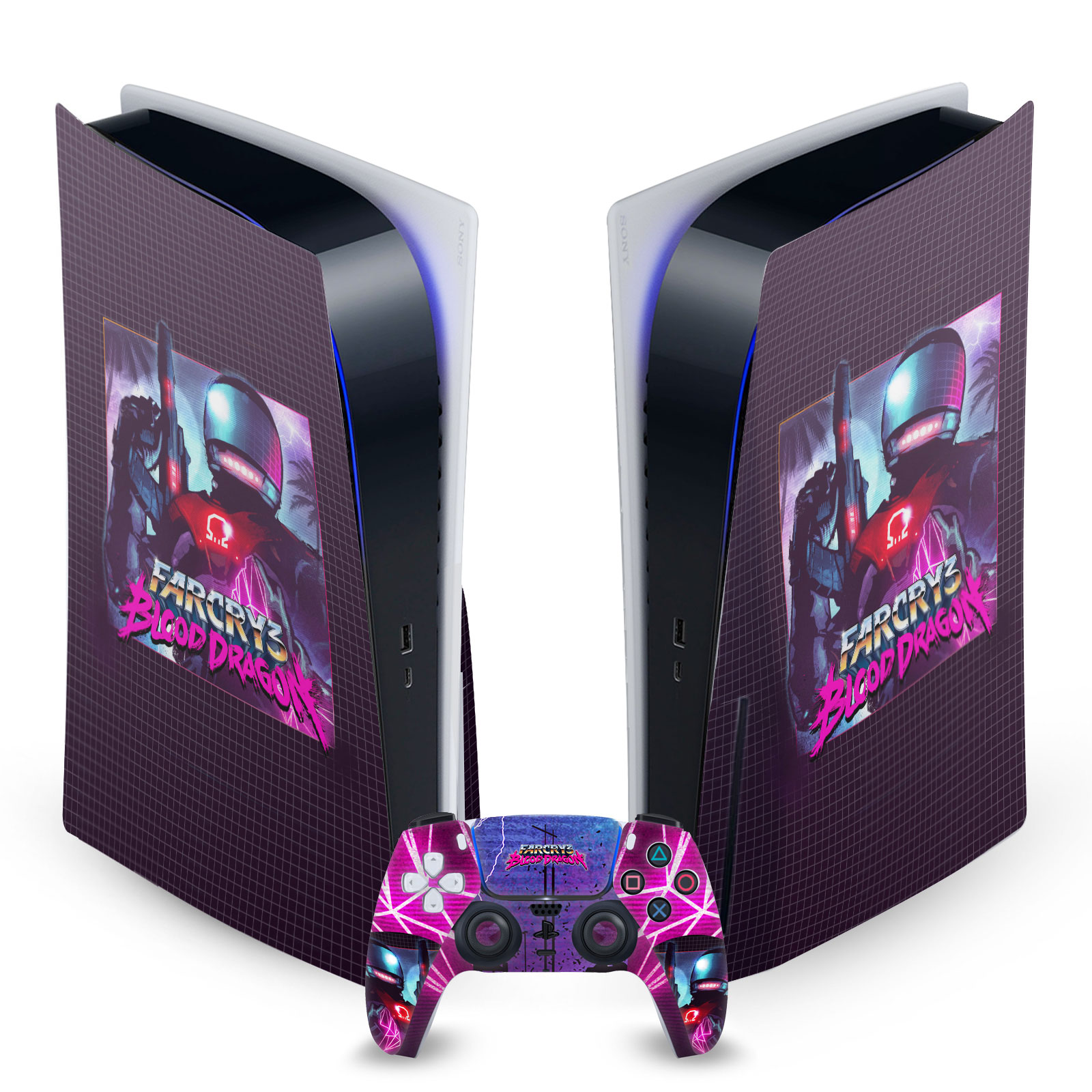 FAR CRY 3 BLOOD DRAGON KEY ART VINYL SKIN DECAL FOR SONY PS5 DISC EDITION BUNDLE