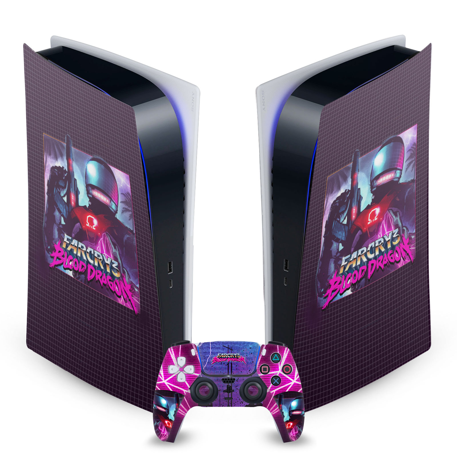 FAR CRY 3 BLOOD DRAGON KEY ART VINYL SKIN FOR SONY PS5 DIGITAL EDITION BUNDLE