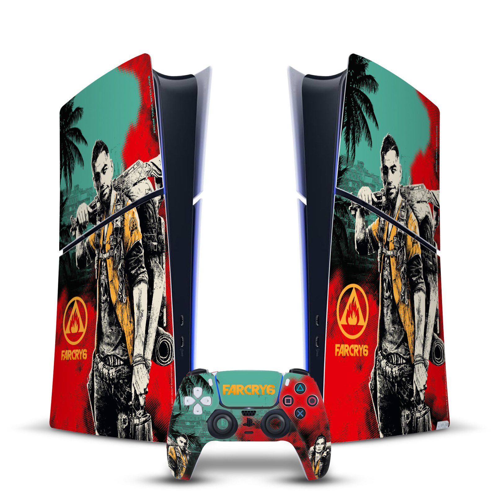 OFFICIAL FAR CRY 6 GRAPHICS VINYL SKIN FOR PS5 SLIM DIGITAL CONSOLE & CONTROLLER