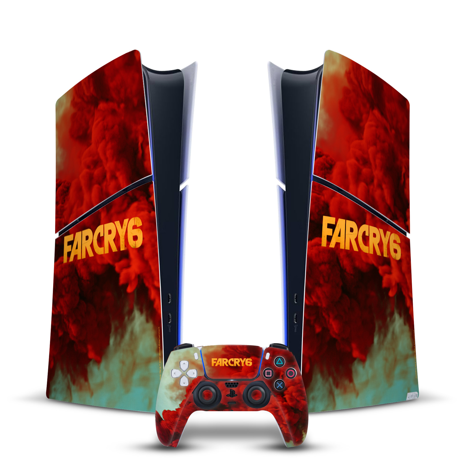 OFFICIAL FAR CRY 6 GRAPHICS VINYL SKIN FOR PS5 SLIM DIGITAL CONSOLE & CONTROLLER