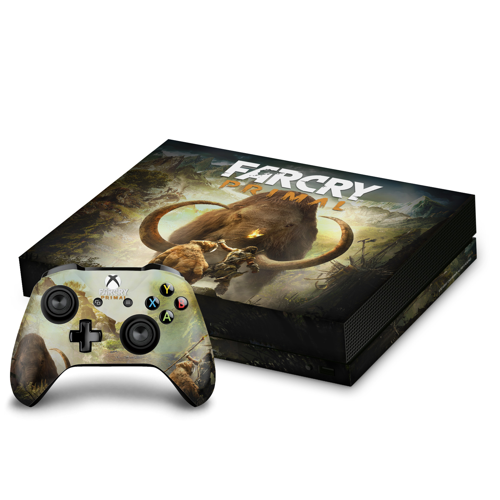 OFFICIAL FAR CRY PRIMAL KEY ART VINYL STICKER SKIN DECAL FOR XBOX ONE X BUNDLE