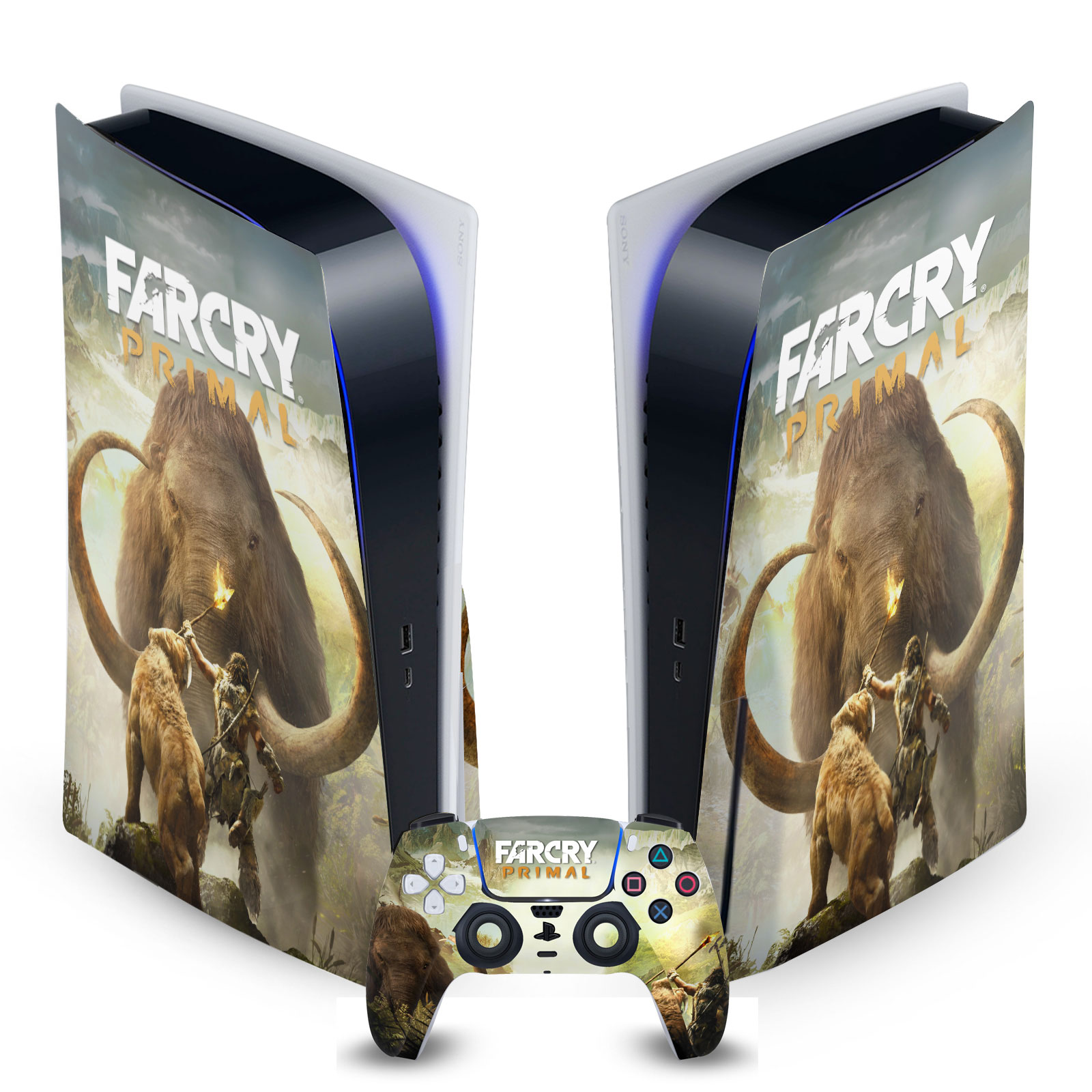 OFFICIAL FAR CRY PRIMAL KEY ART VINYL SKIN FOR SONY PS5 DISC EDITION BUNDLE