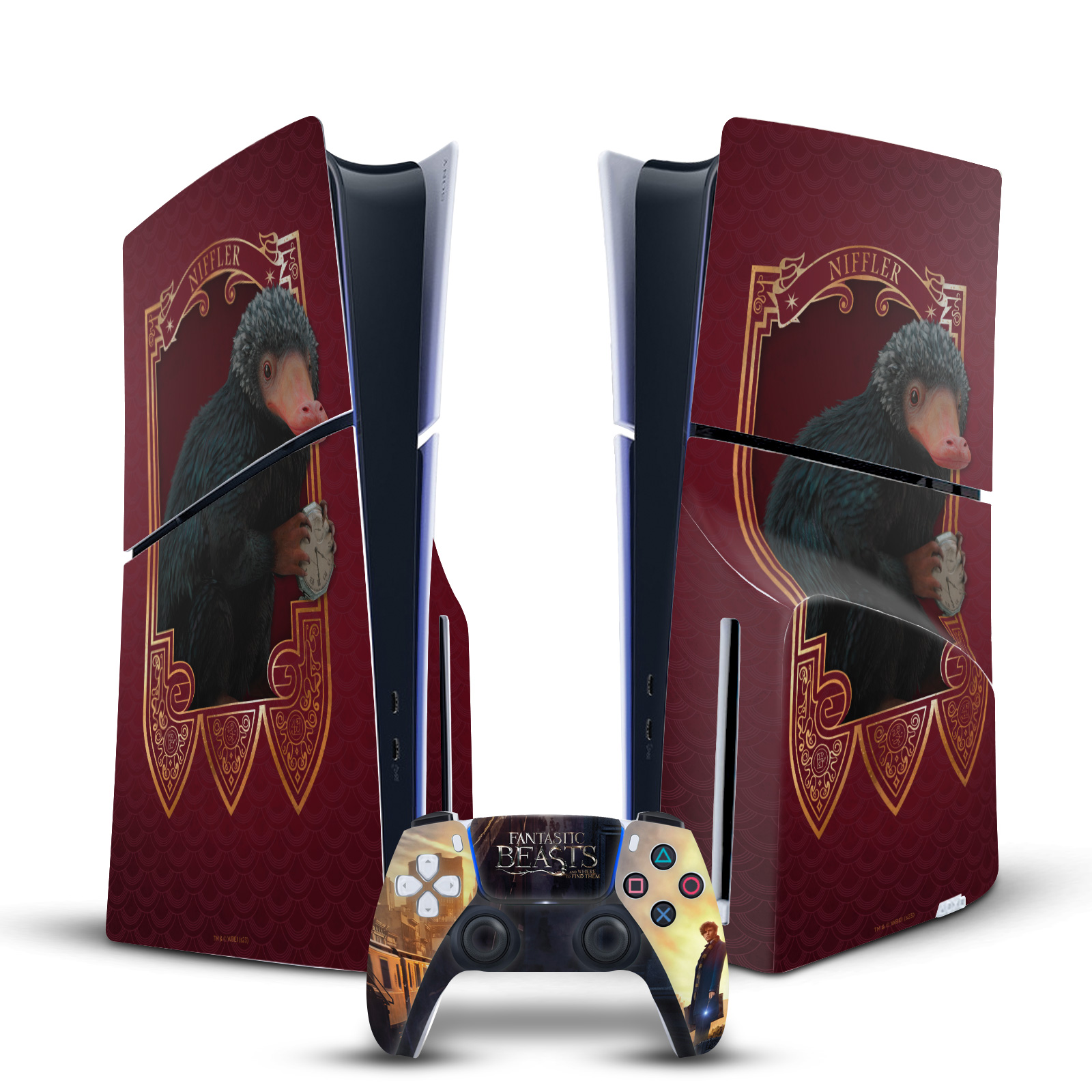 FANTASTIC BEASTS KEY ART AND BEASTS VINYL SKIN FOR SONY PS5 SLIM DISC BUNDLE