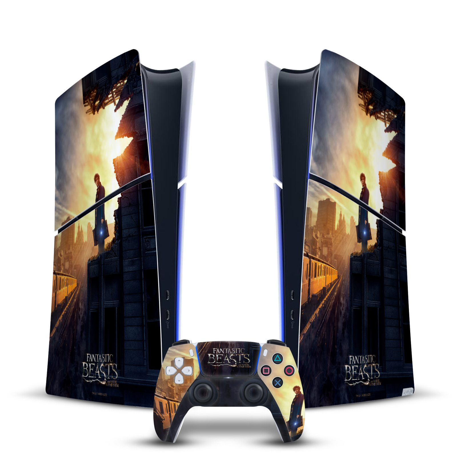 FANTASTIC BEASTS KEY ART AND BEASTS VINYL SKIN DECAL FOR PS5 SLIM DIGITAL BUNDLE