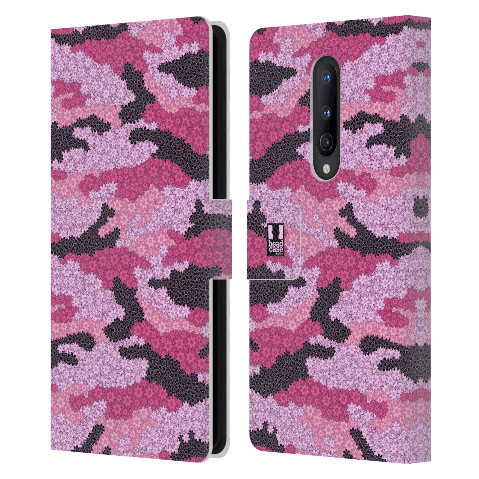 HEAD CASE DESIGNS FLORAL CAMO PRINT LEATHER BOOK WALLET CASE FOR ONEPLUS PHONES - Picture 8 of 11