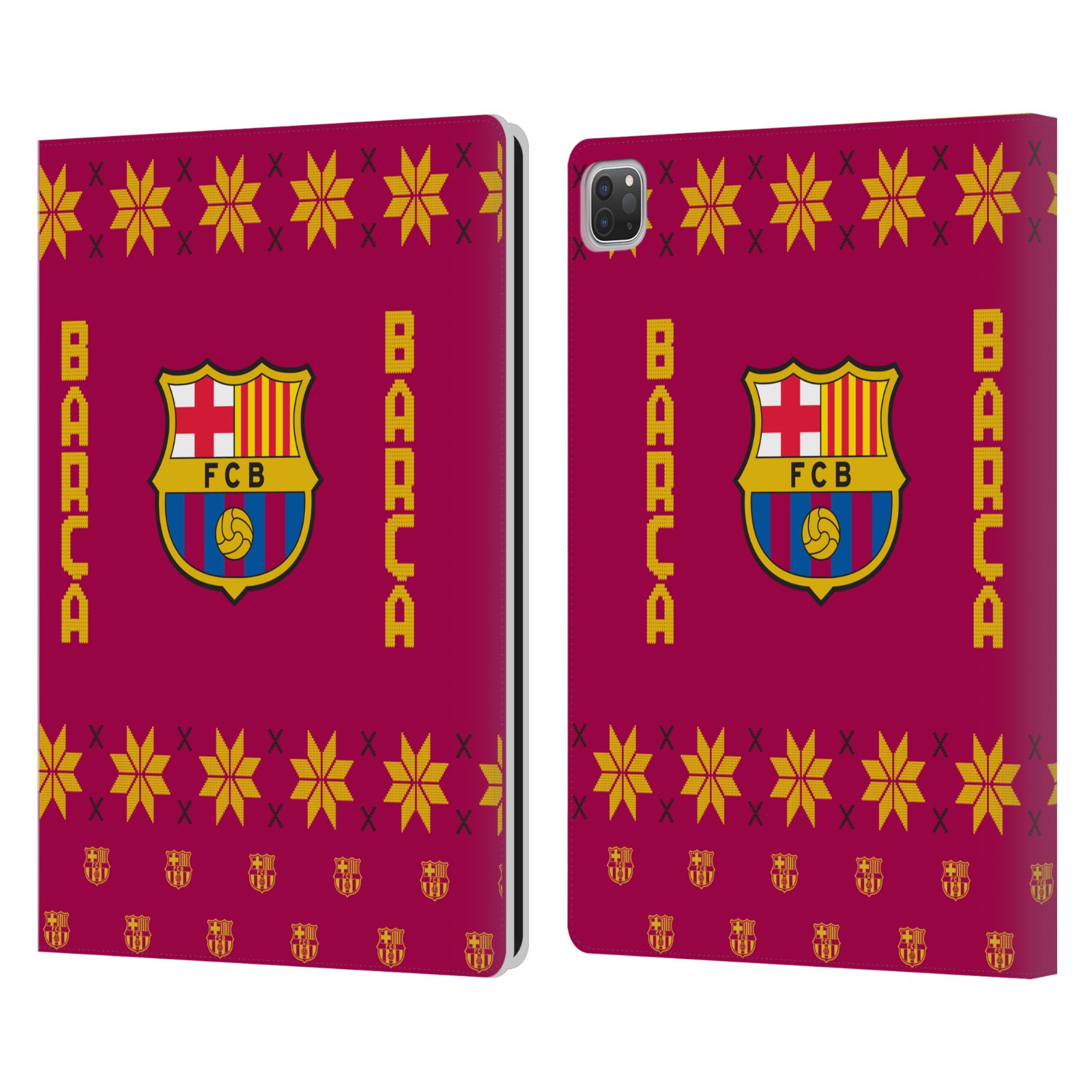 OFFICIAL FC BARCELONA CHRISTMAS JUMPER LEATHER BOOK WALLET CASE FOR APPLE iPAD - Picture 8 of 8
