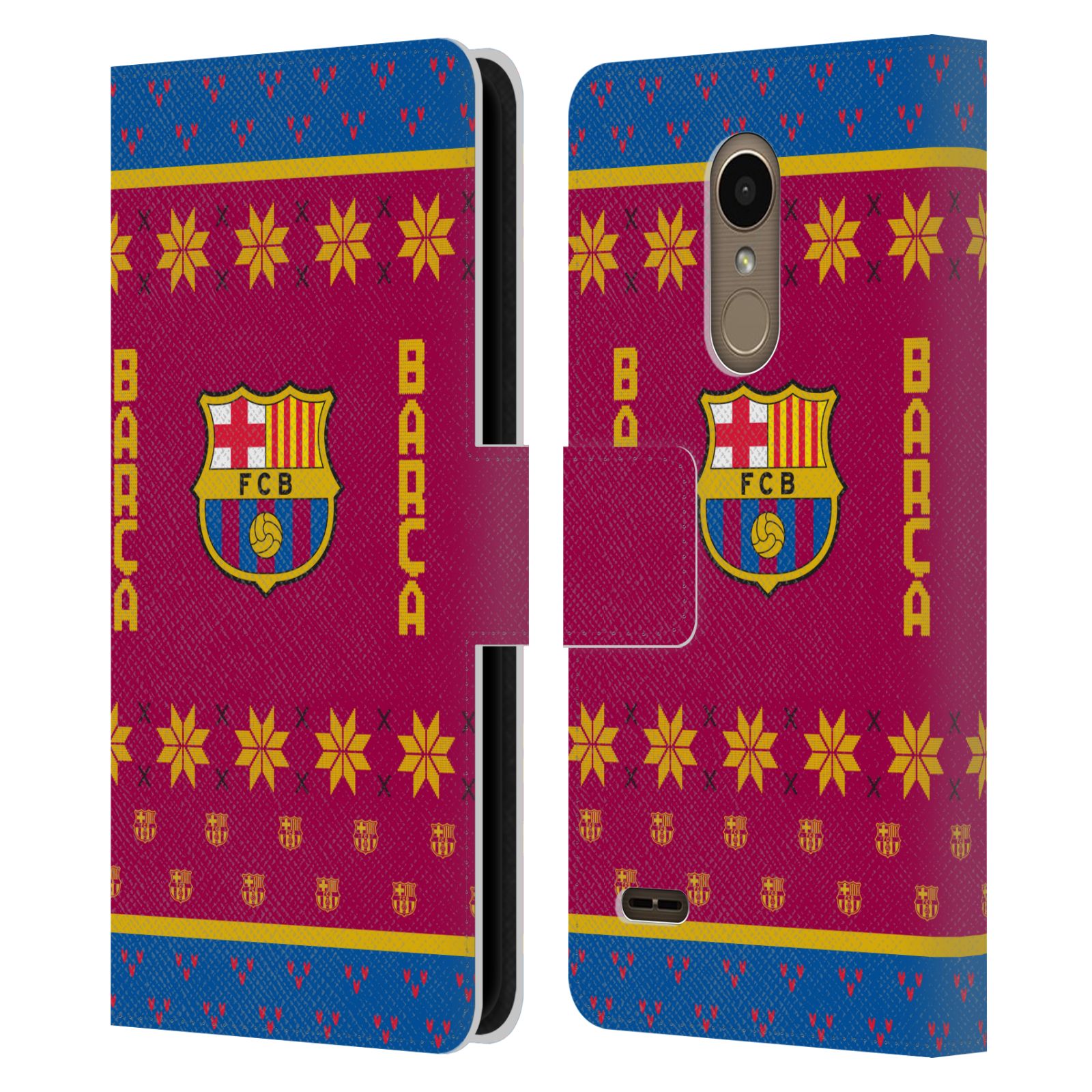 OFFICIAL FC BARCELONA CHRISTMAS JUMPER LEATHER BOOK WALLET CASE FOR LG PHONES 1 - Picture 7 of 7